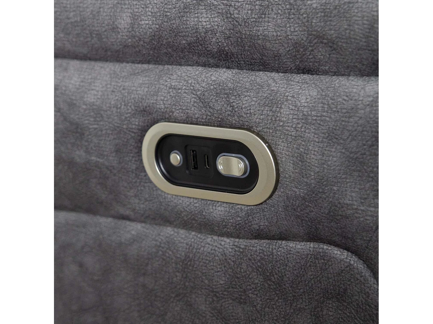 Anna Grey Fabric 5 Seater Electric Recliner Corner Sofa USB
