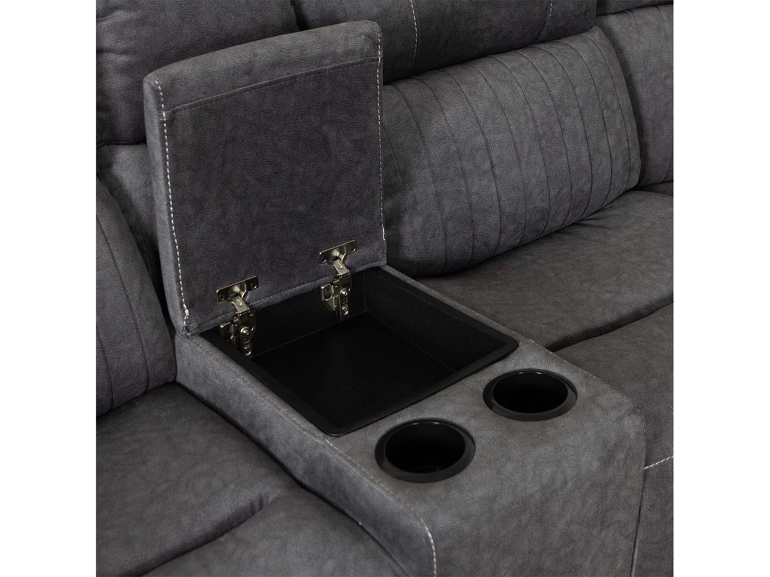 Anna Grey Fabric 5 Seater Electric Recliner Corner Sofa USB
