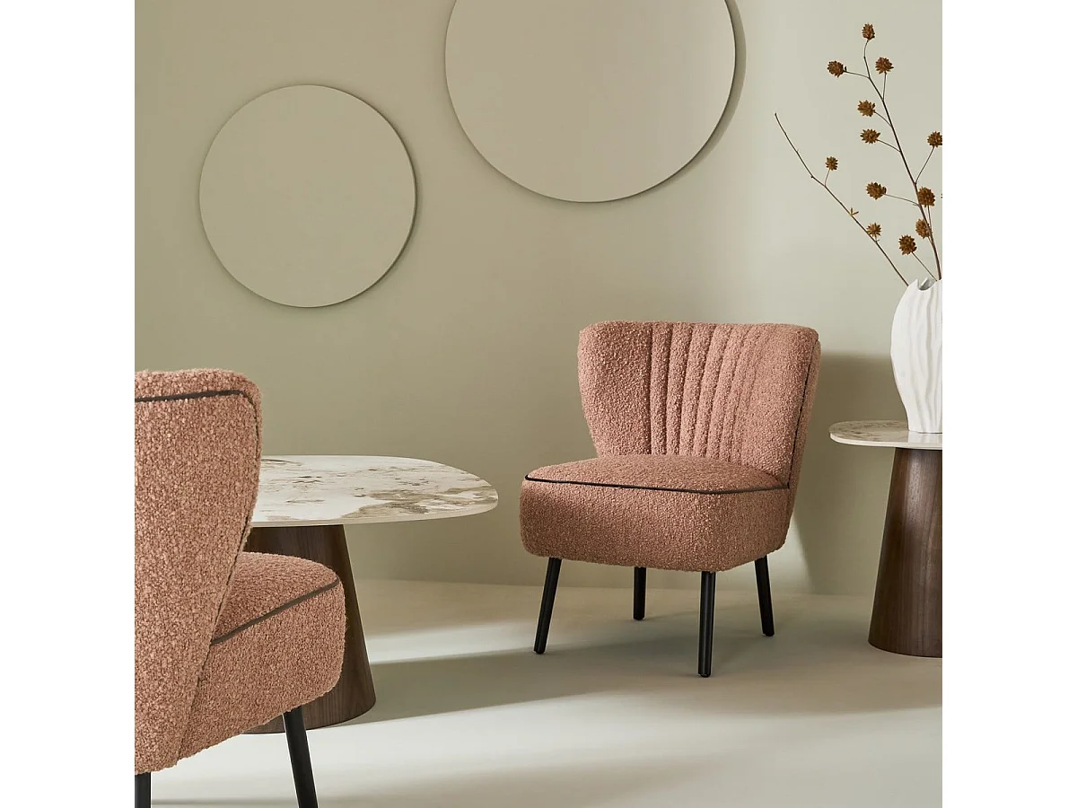Sillón de tela rosa GINA