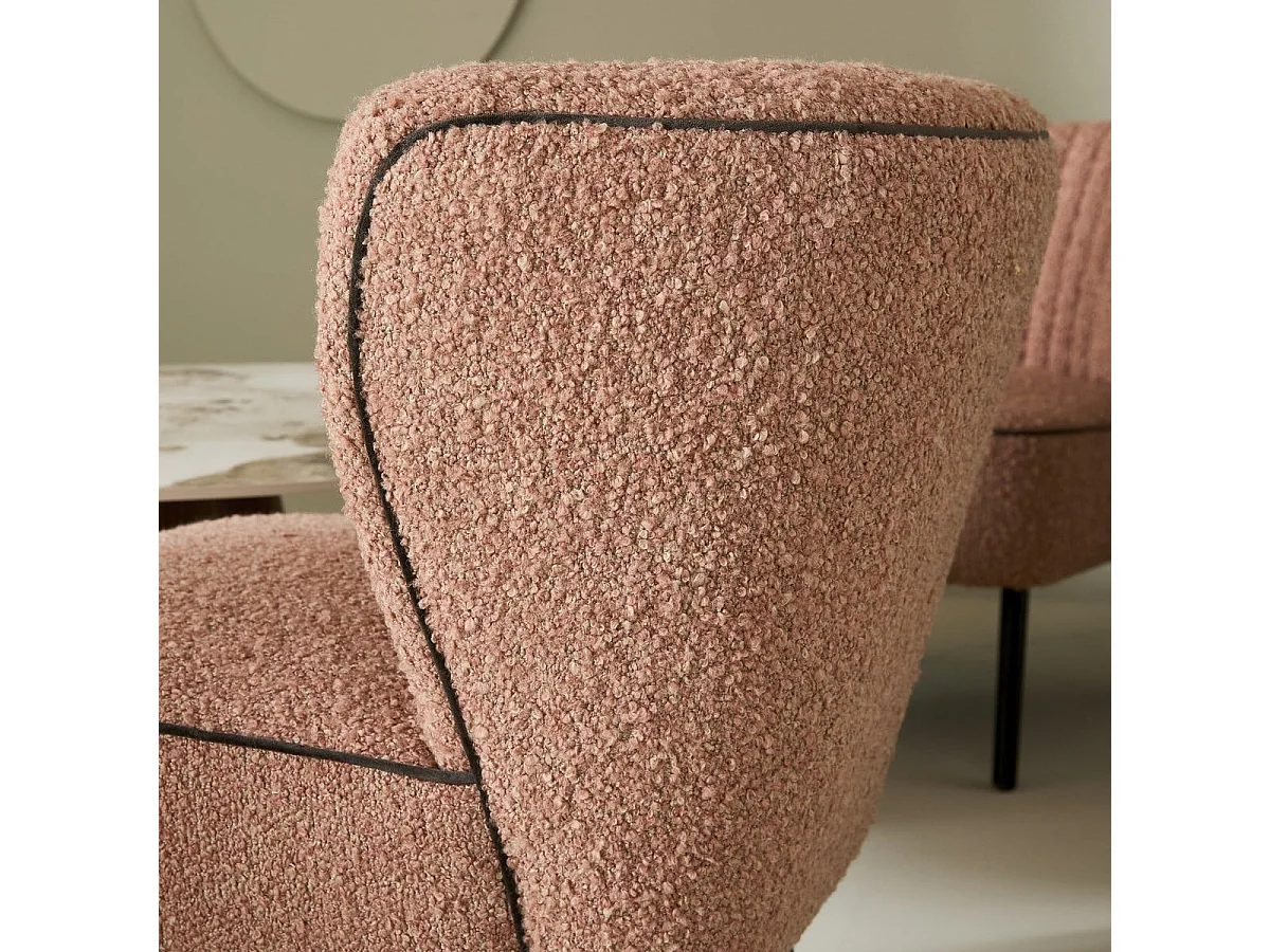 Sillón de tela rosa GINA