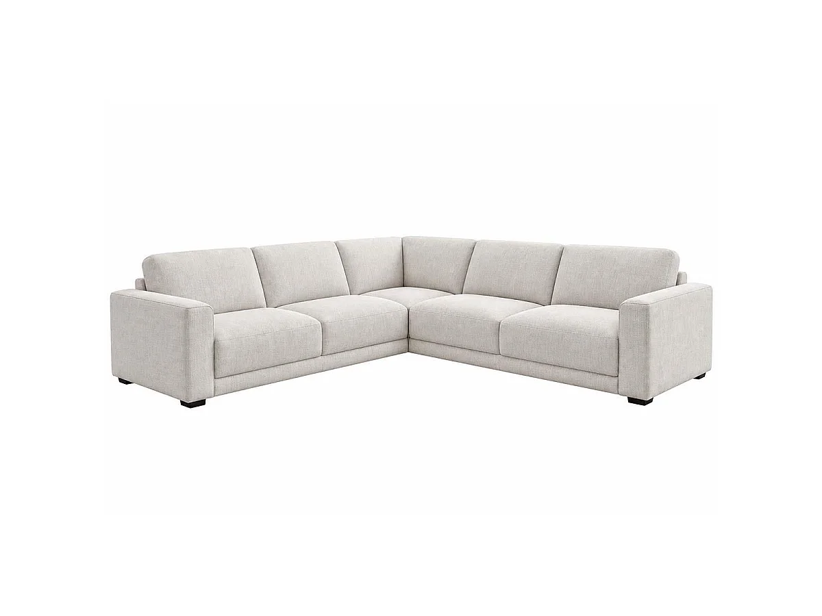 Melrose Beige 5 Seater Woven Fabric Corner Sofa L Shaped
