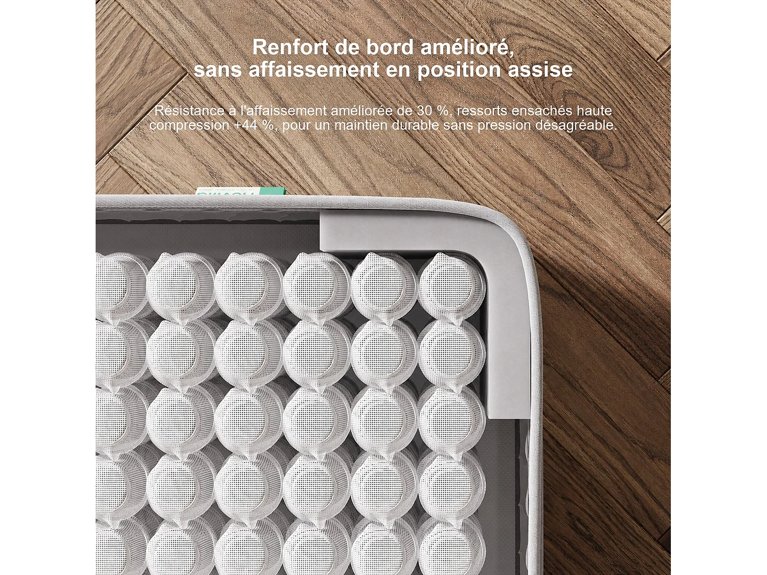 Novilla Matelas en Ressorts 90 x 200 cm, épaisseur 25 cm, réversible, 7 zones, tissu OEKO-TEX