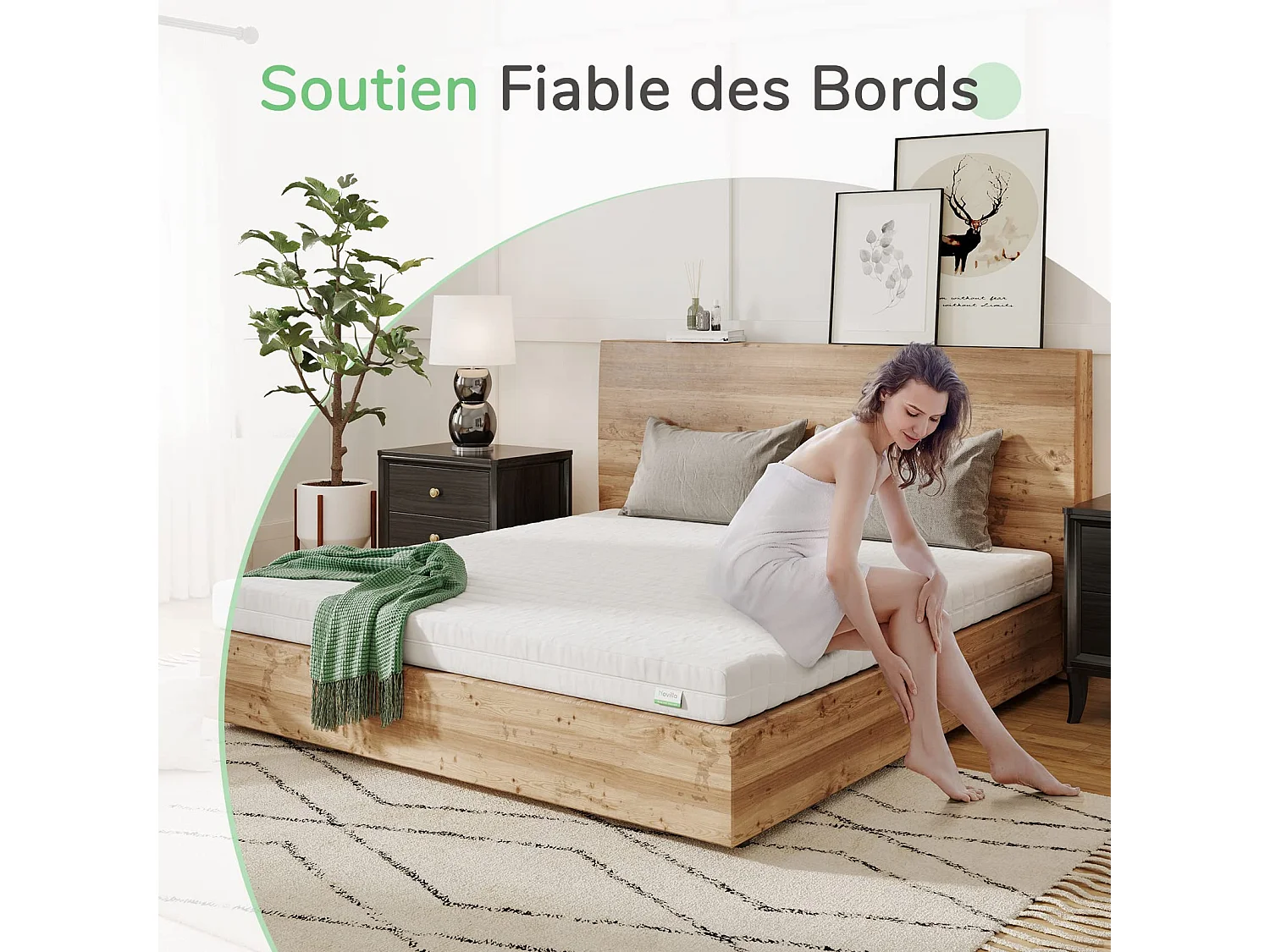 Novilla Matelas en mousse 90 x 200 cm, épaisseur 14 cm, réversible, 7 zones, housse lavable, tissu OEKO-TEX, mousse CertiPUR-US