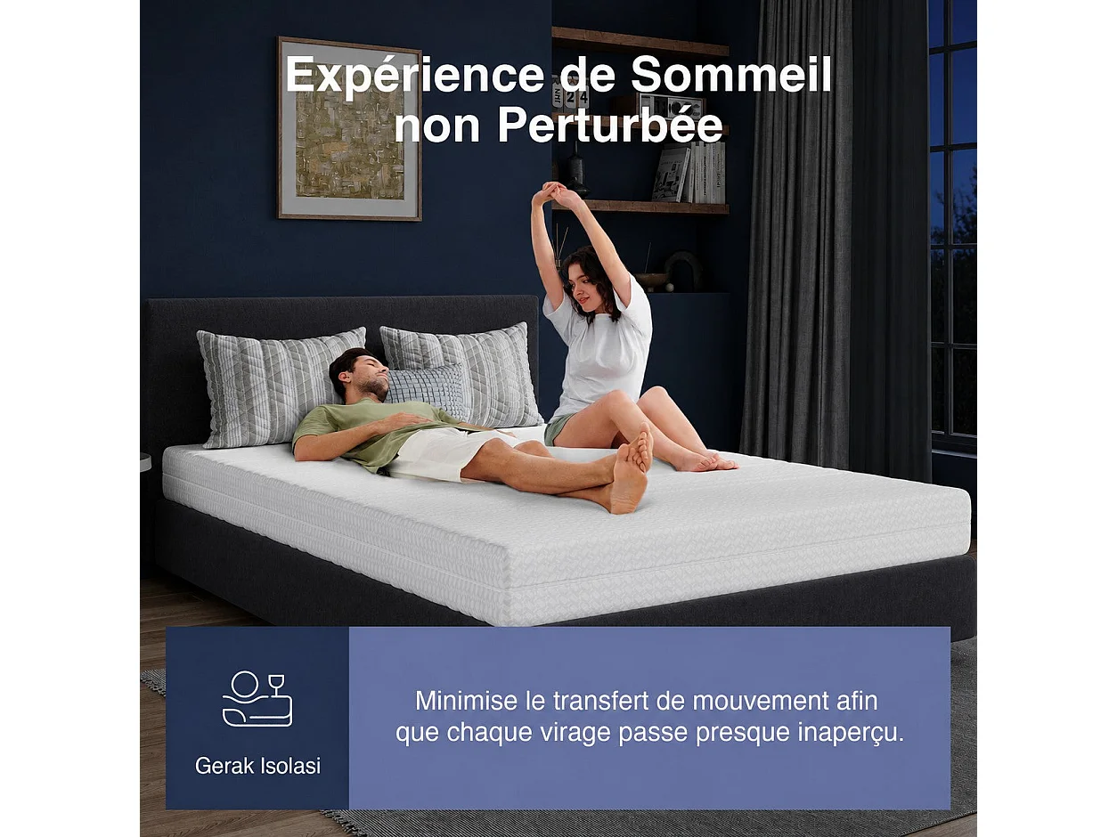 Avenco Matelas en mousse - 7 zones de confort, soutien mi-ferme et housse lavable - 140 x 190 cm - épaisseur 16 cm