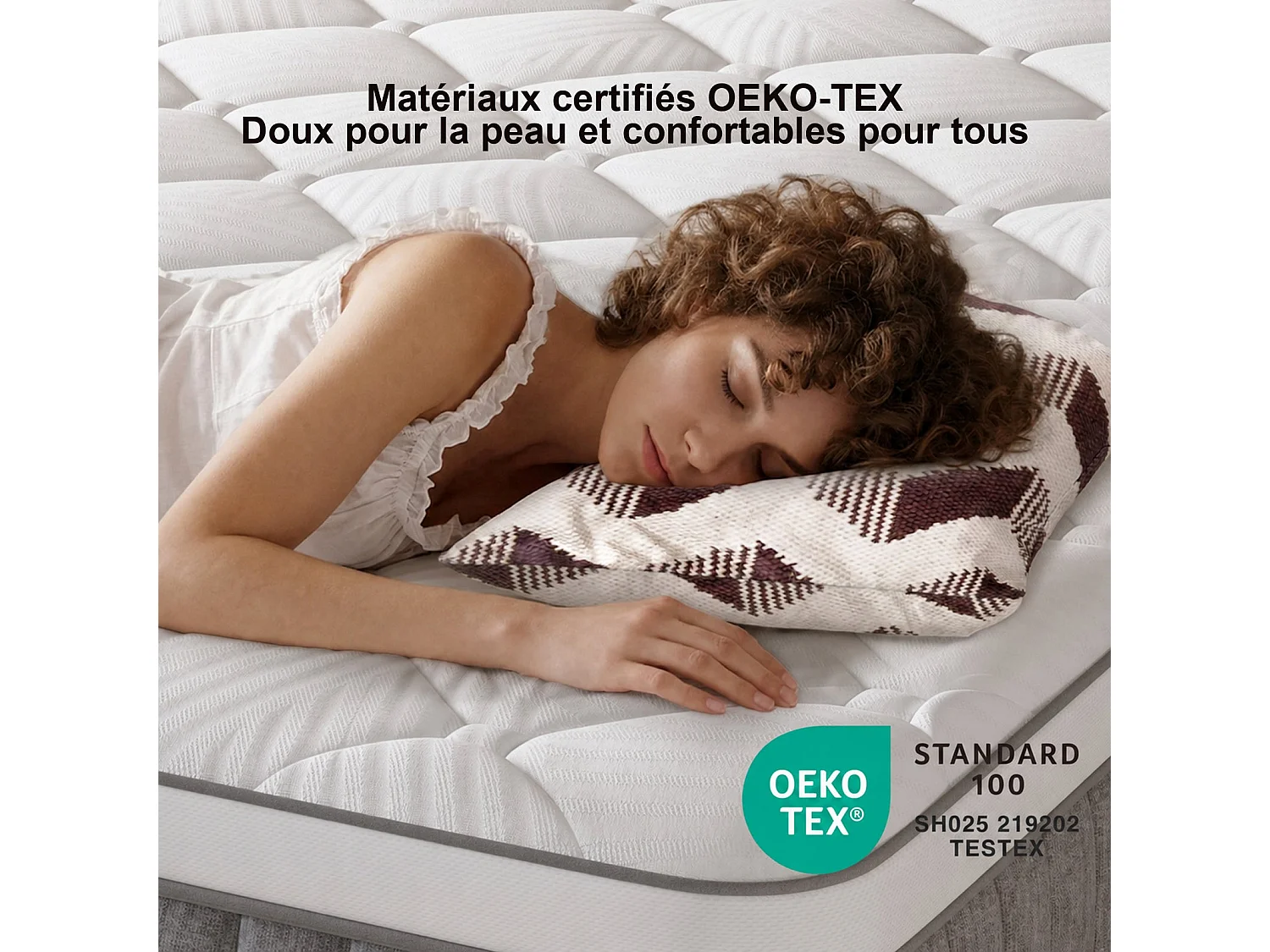 Novilla Matelas en mousse 90 x 200 cm, épaisseur 25 cm, réversible, 7 zones, housse lavable, tissu OEKO-TEX, mousse CertiPUR-US