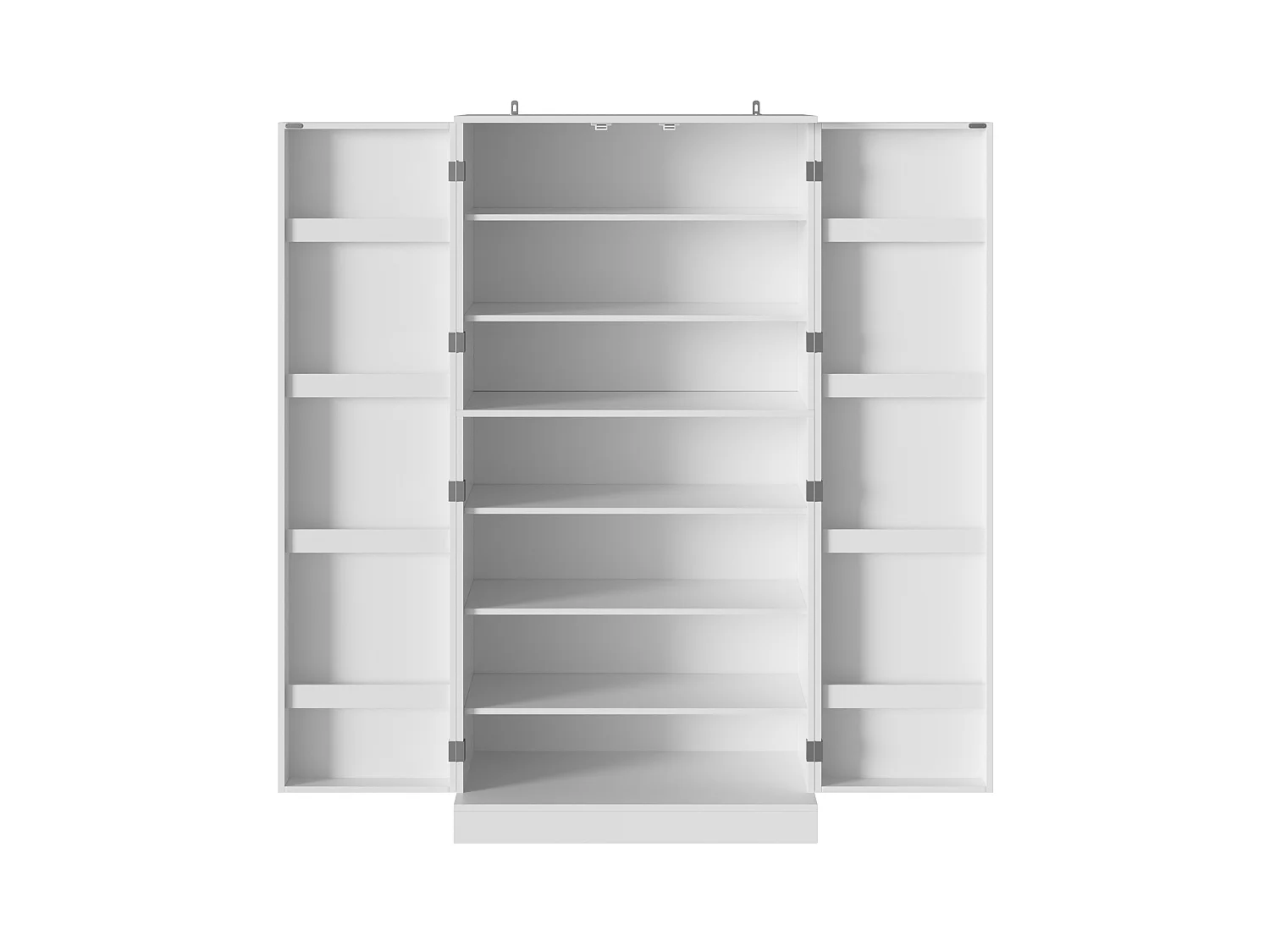 Hoge schoenenkast met 2 deuren en verstelbare planken - Spaanplaat - 80 x 40 x 160 cm - Wit
