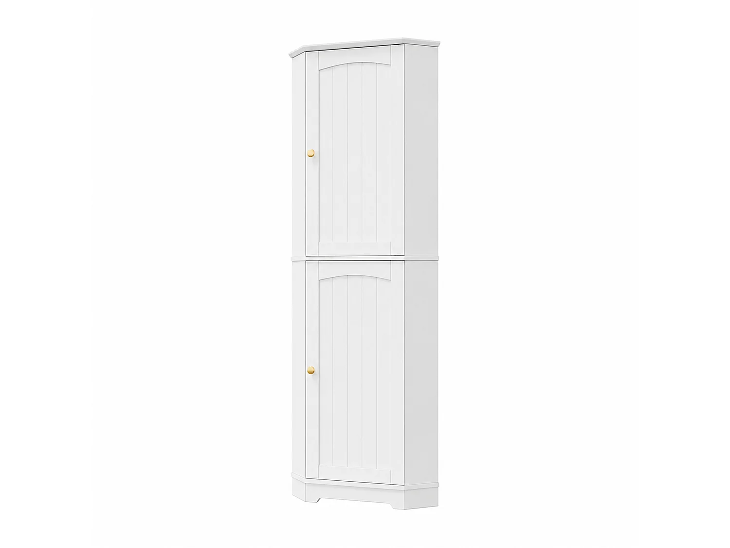 Hjørnekøkkenskænk med 2 døre og justerbare hylder - MDF - 42 x 42 x 166 cm - Hvid
