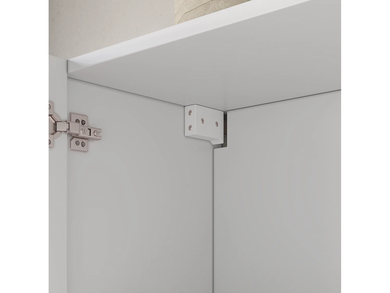 Køkkenskænk med vægmontering og 3 lameldøre og guldhåndtag - MDF - 90 x 29 x 60 cm - Hvid