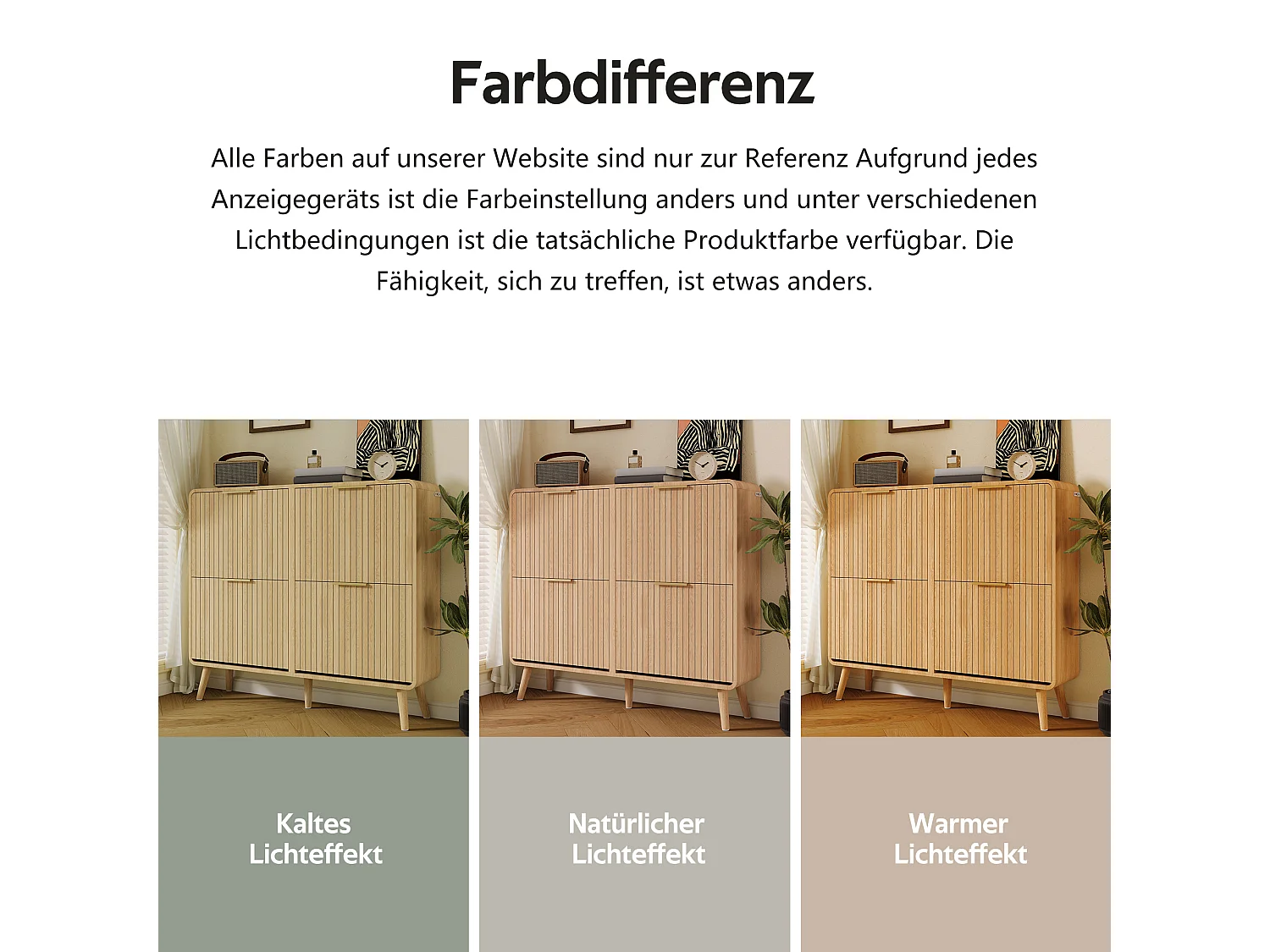 Skoskab med 4 låger - 105 x 24 x 90 cm - Plads til 18 til 24 par - MDF - Natur
