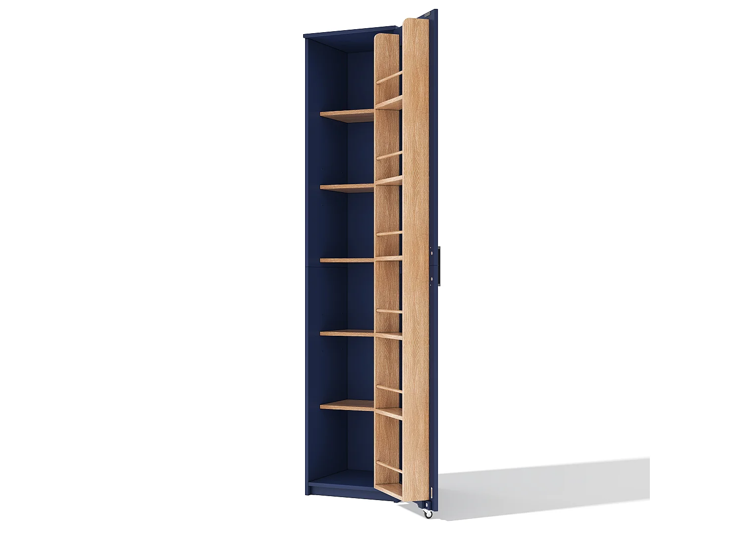 Hoge keukenkast met deuren, verstelbare planken en opbergruimte in de deuren - MDF - 40 x 40 x 183 cm - Blauw
