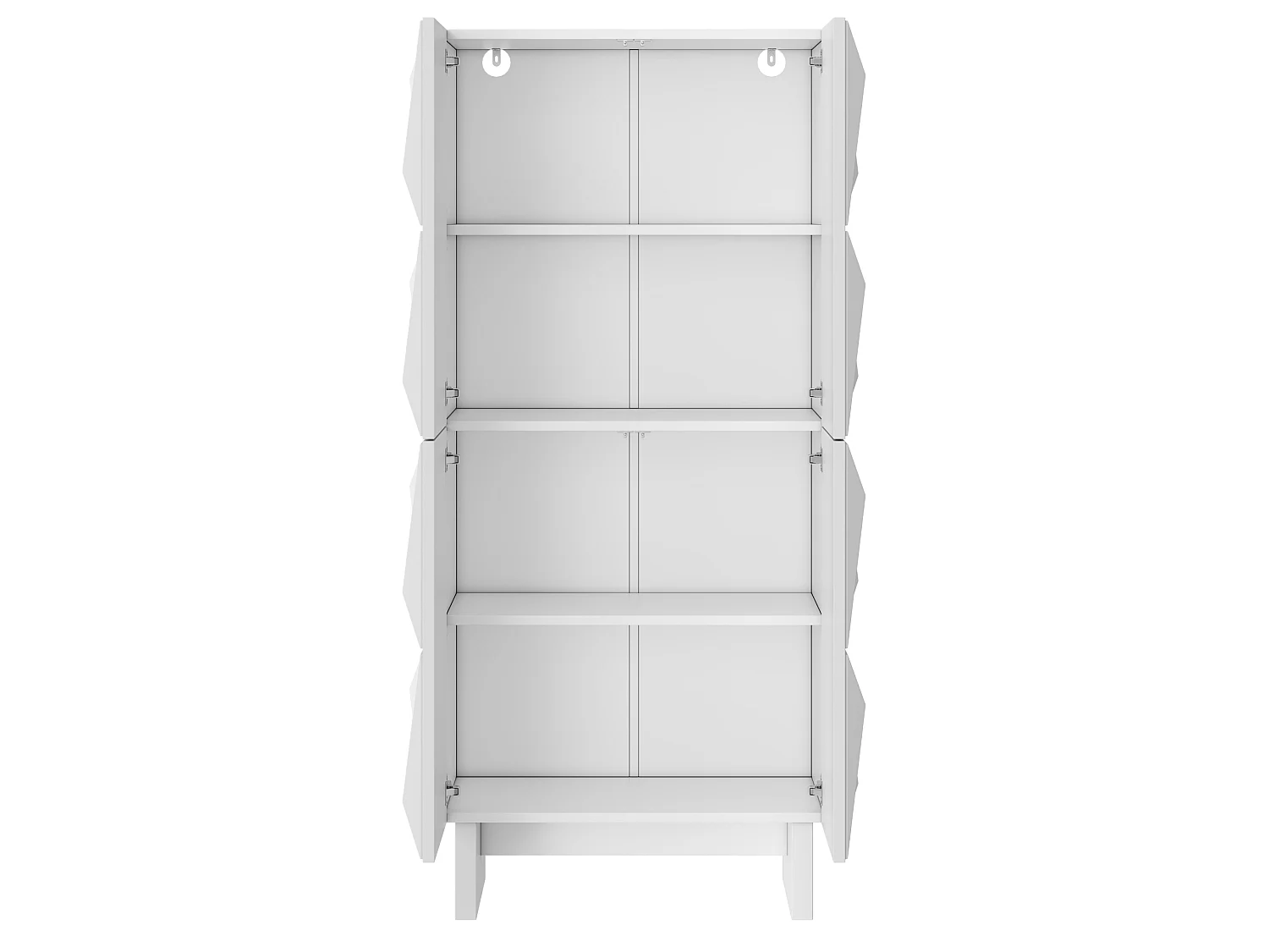 Schoenenkast met 4 deuren, 4 vakken en verstelbare planken - Spaanplaat - 60,5 x 34 x 135,5 cm - Wit