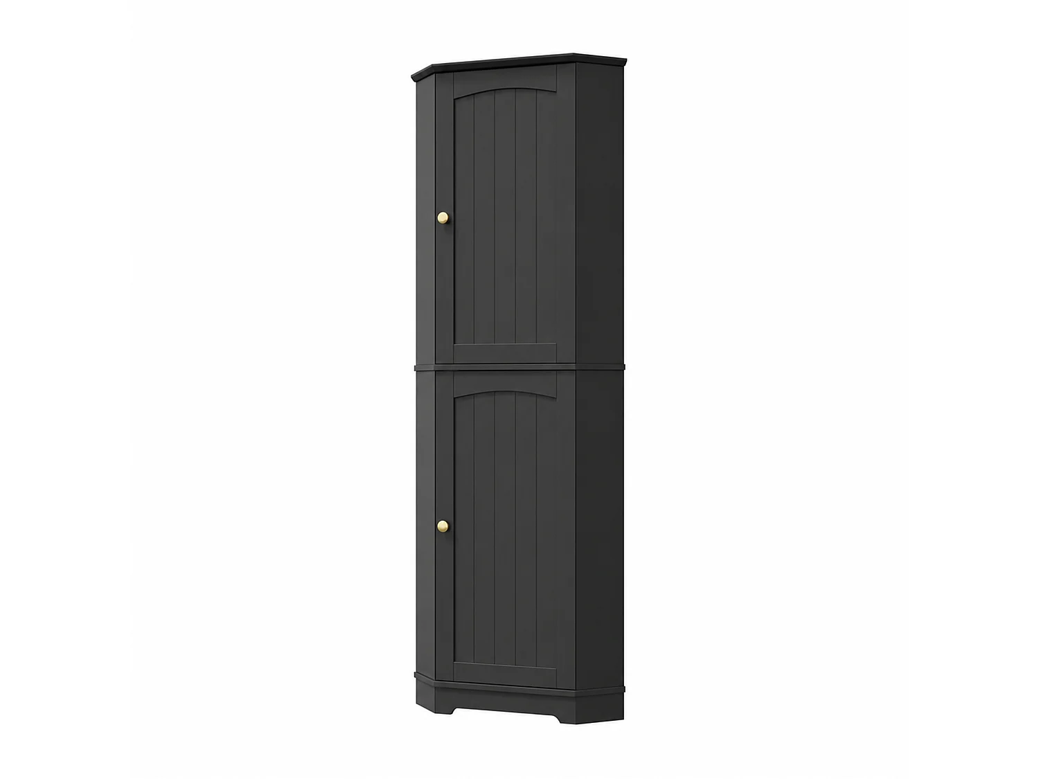 Keukenhoekdressoir met 2 deuren en verstelbare planken - MDF - 42 x 42 x 166 cm - Zwart
