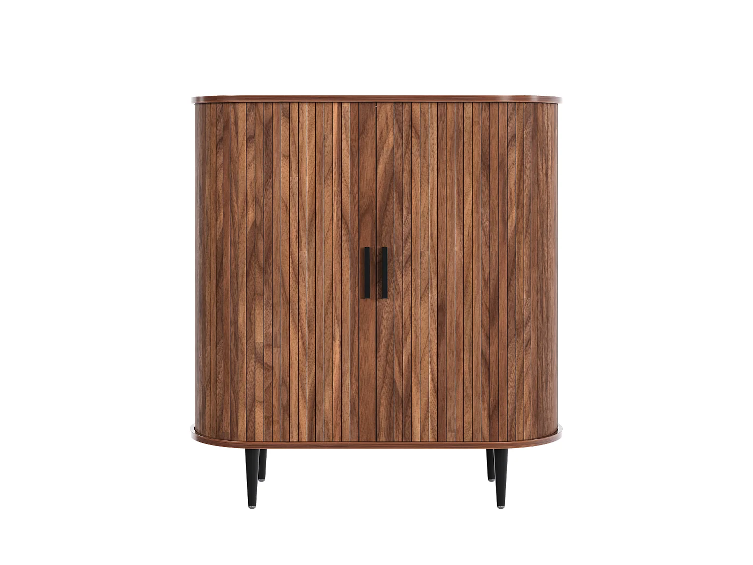 Skoskab med 2 skydelåger og 4 kroge - MDF og spånplade - 85 x 43 x 90 cm - Naturtræ