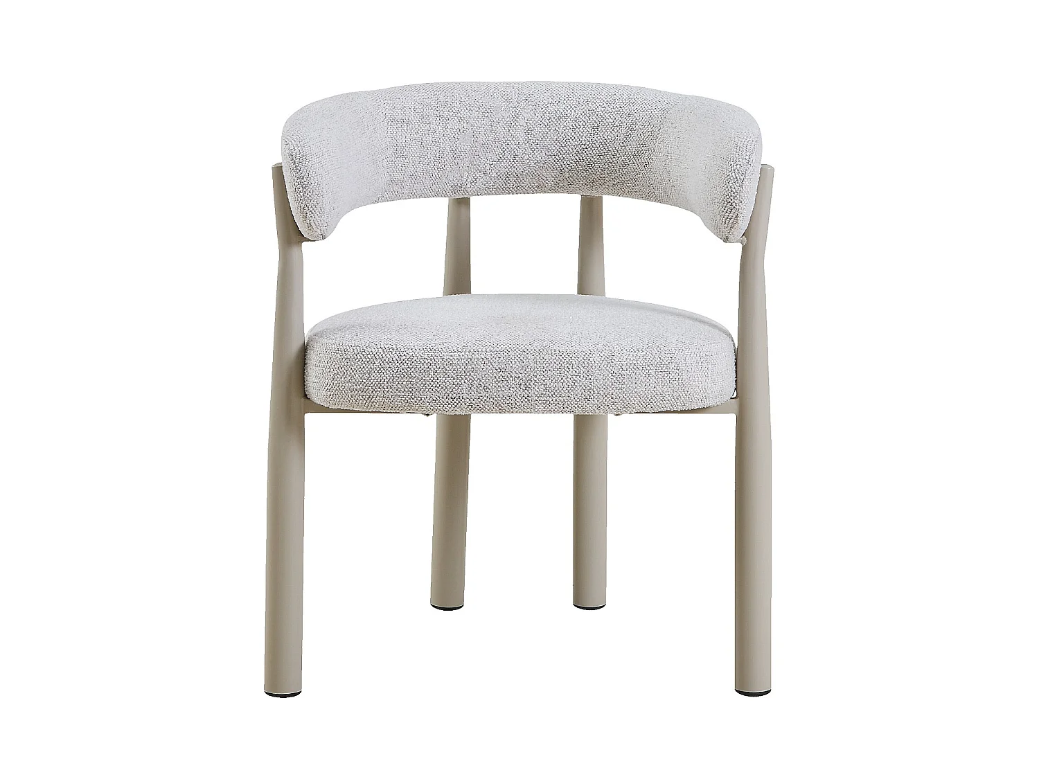 Habitat - Lot de 2 chaises en tissu et métal crème avec accoudoirs - Ivoire - Bryne