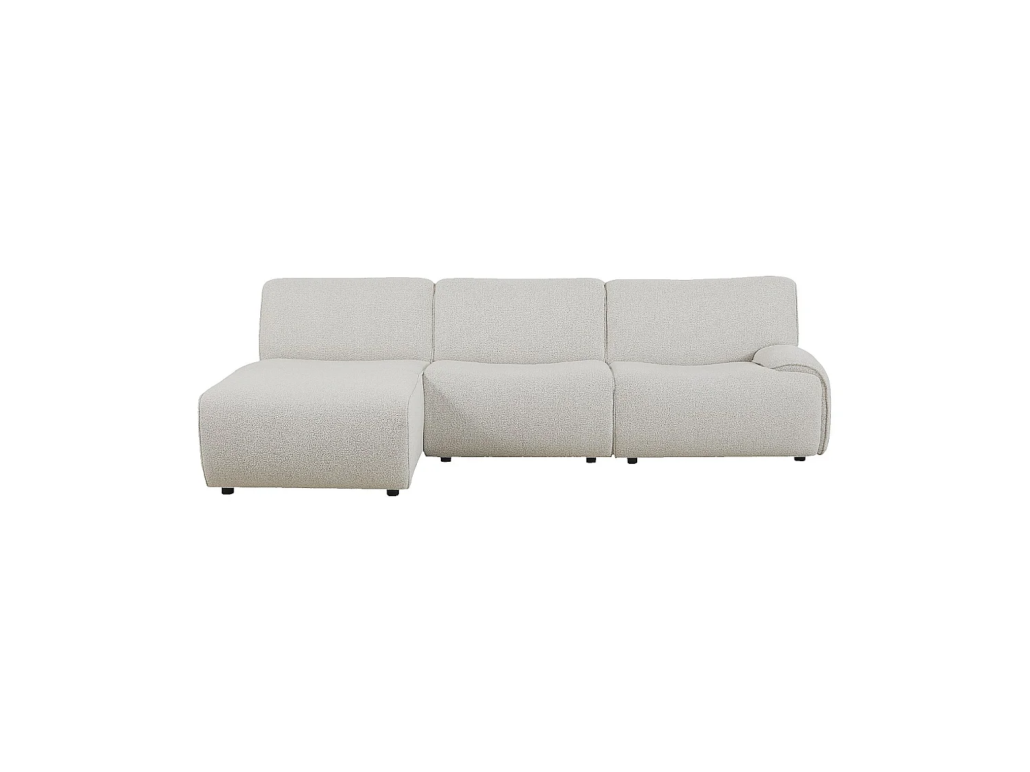 Habitat - Canapé d'angle gauche en tissu bouclette - Ivoire - Amael