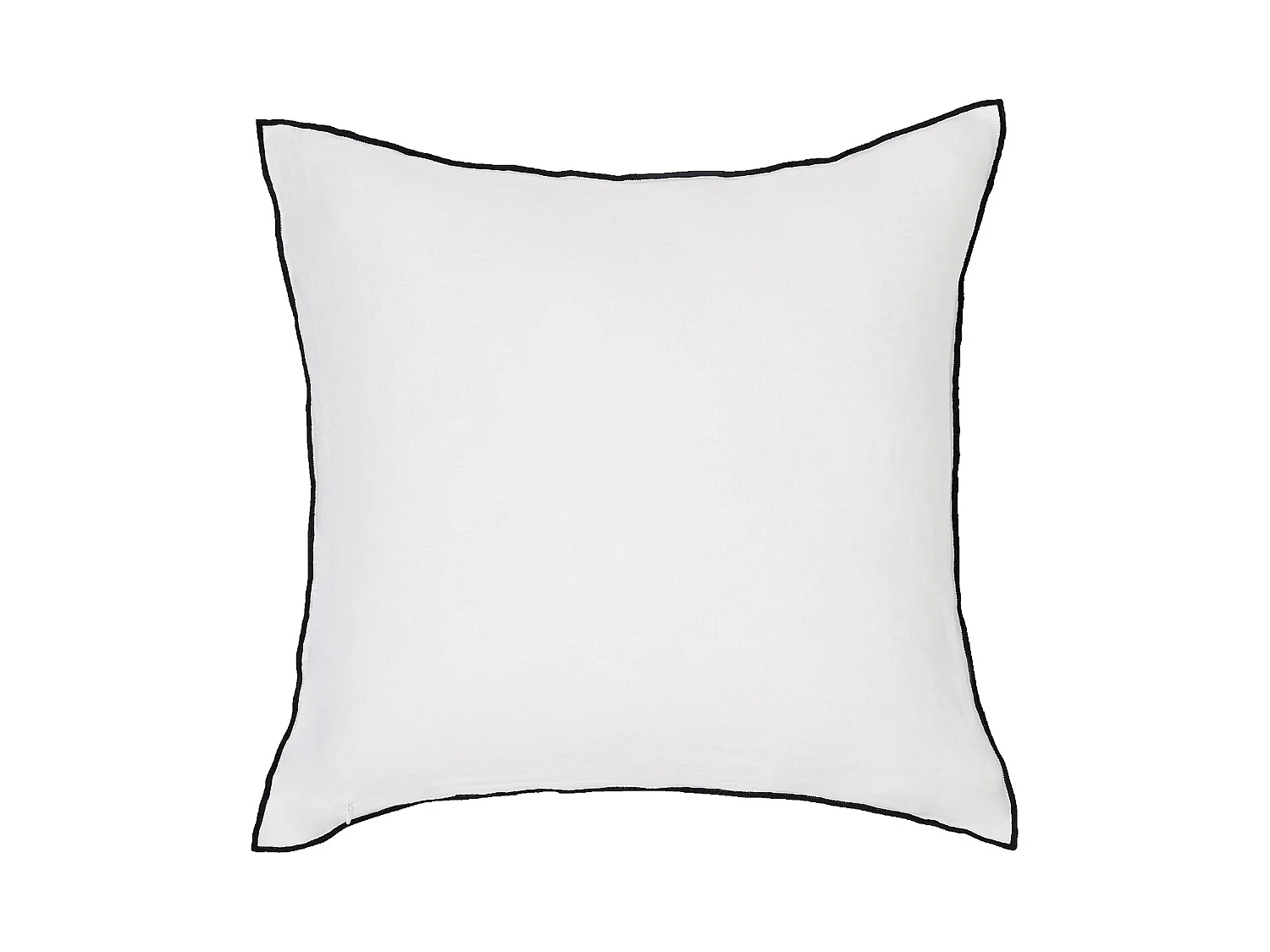 Habitat - Coussin en lin à bourdon noir - 45 x 45 cm - Blanc - Brunel