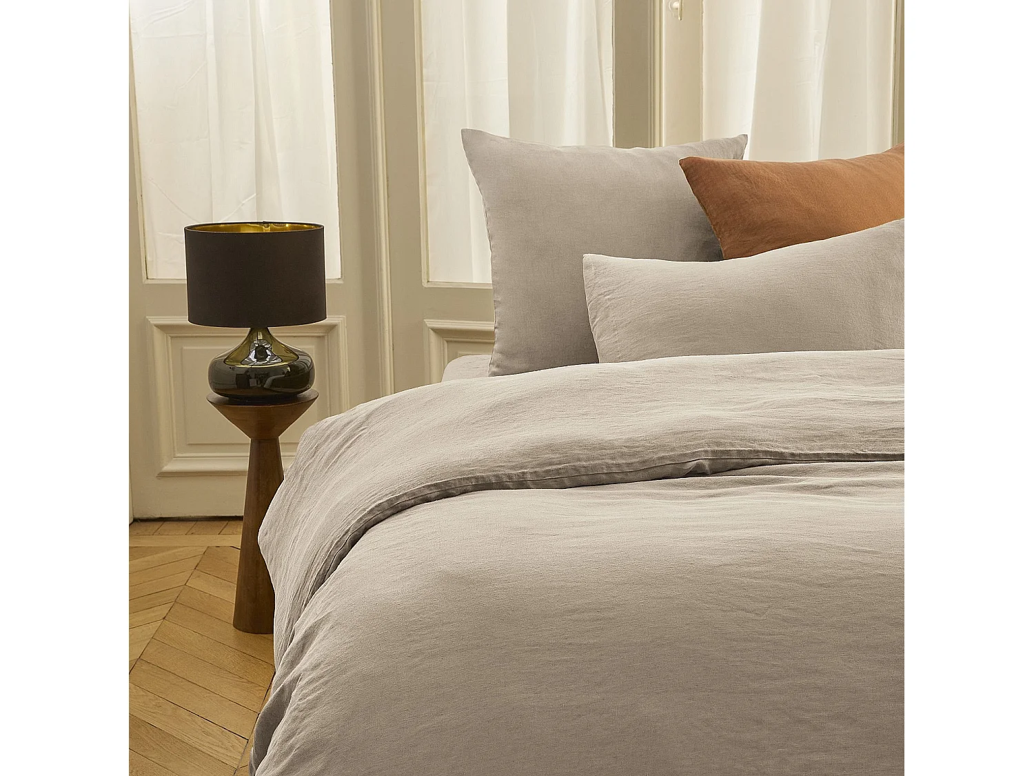 Habitat - Taie d'oreiller en lin - 65 x 65 cm - Naturel - Brunel
