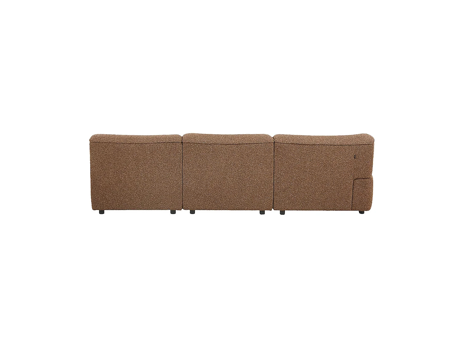 Habitat - Canapé d'angle droit en tissu bouclette - Brun - Amael