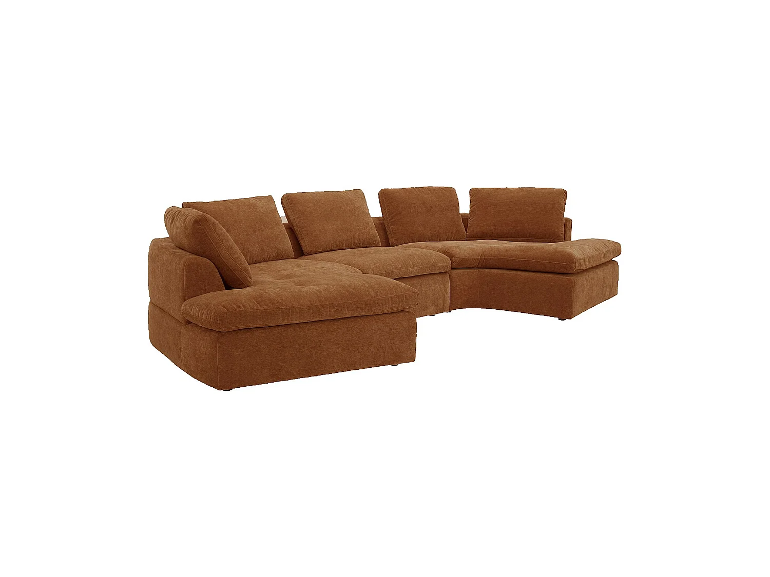 Habitat - Canapé panoramique modulable en tissu - Marron noisette - Ameria