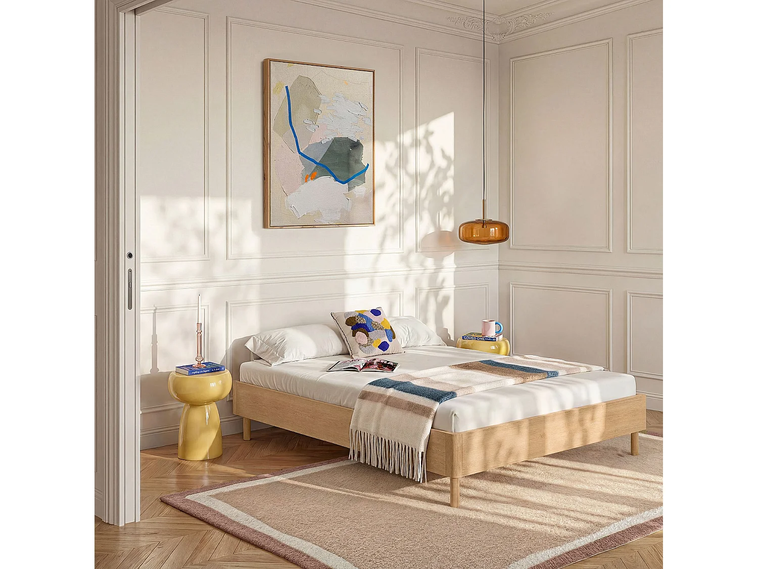 Habitat - Lit 160 x 200 cm en chêne - Naturel - Design by Hélèna Pille - Orson