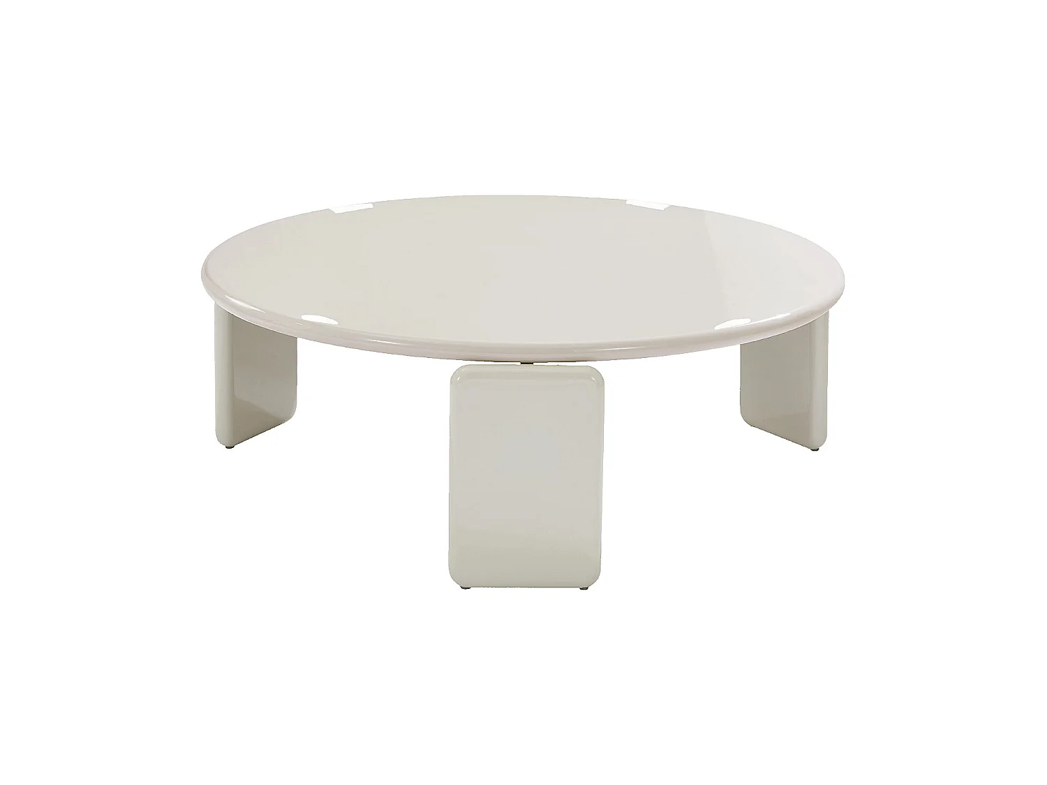 Habitat - Table basse ronde laquée - Beige - Balma