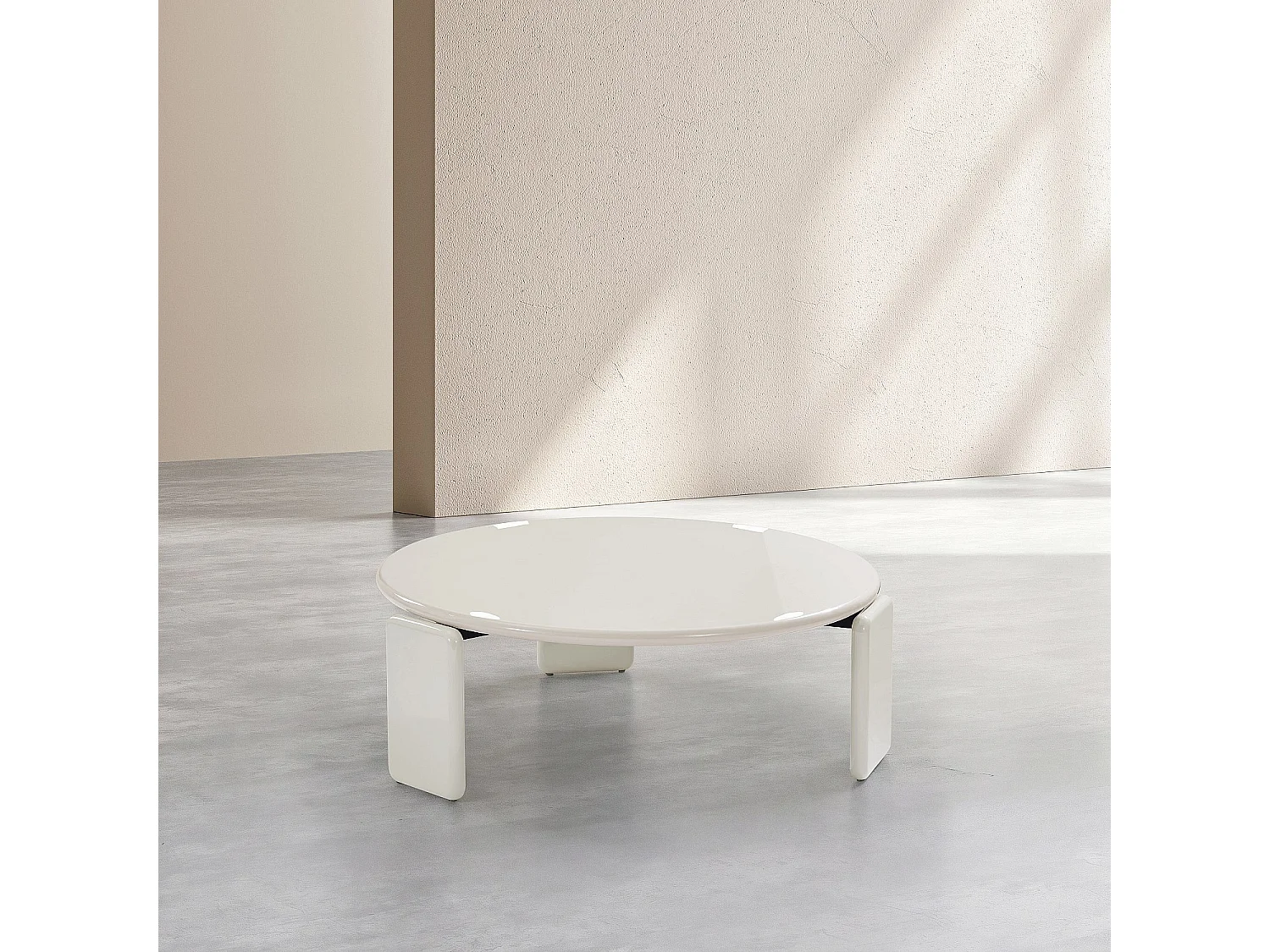 Habitat - Table basse ronde laquée - Beige - Balma