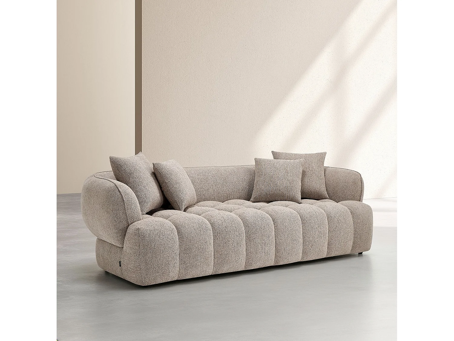 Habitat - Canapé 3 places en tissu chenille  - Taupe - Veroni