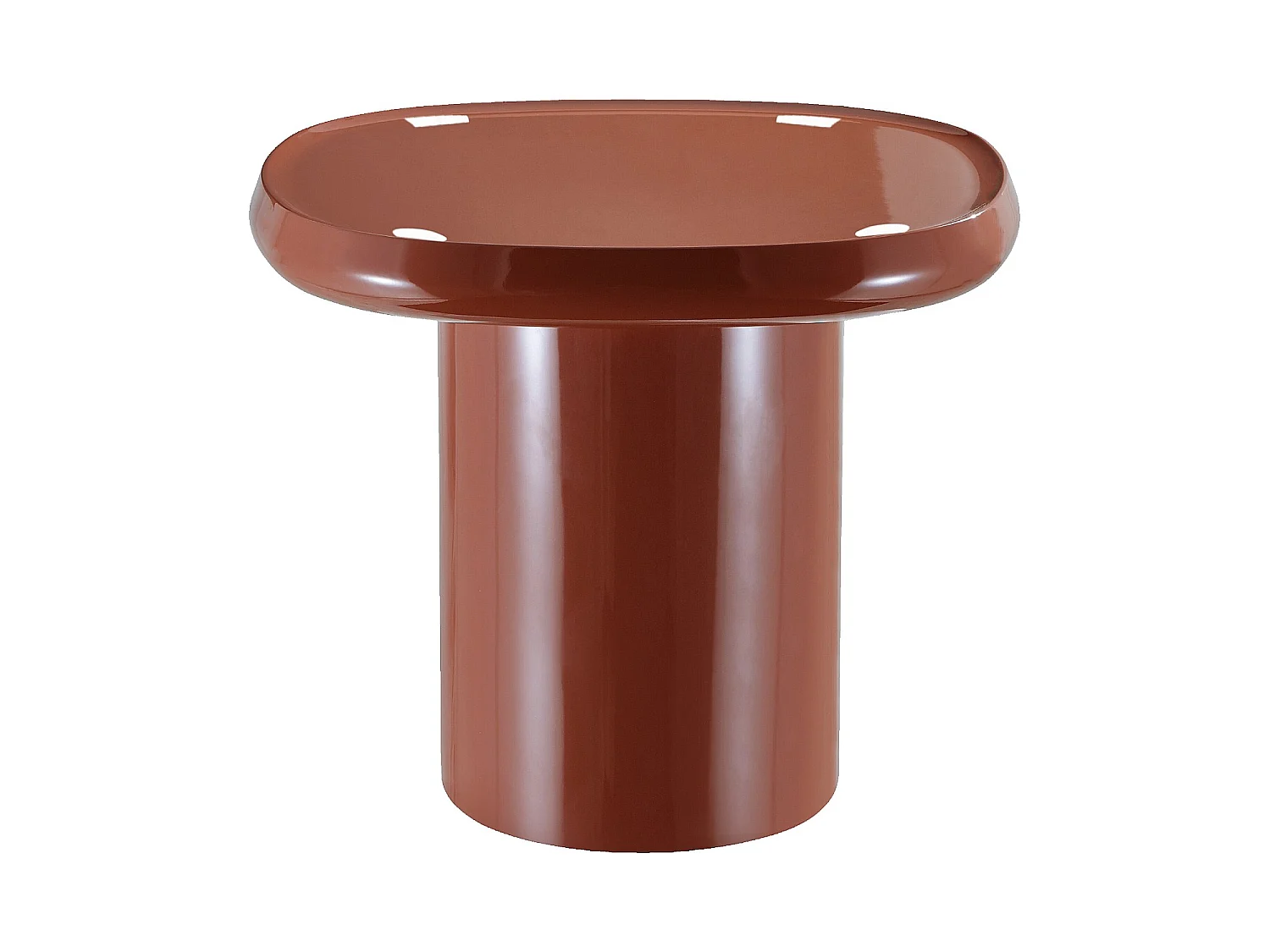 Habitat - Table d'appoint carrée laquée - Orange brique - Luna
