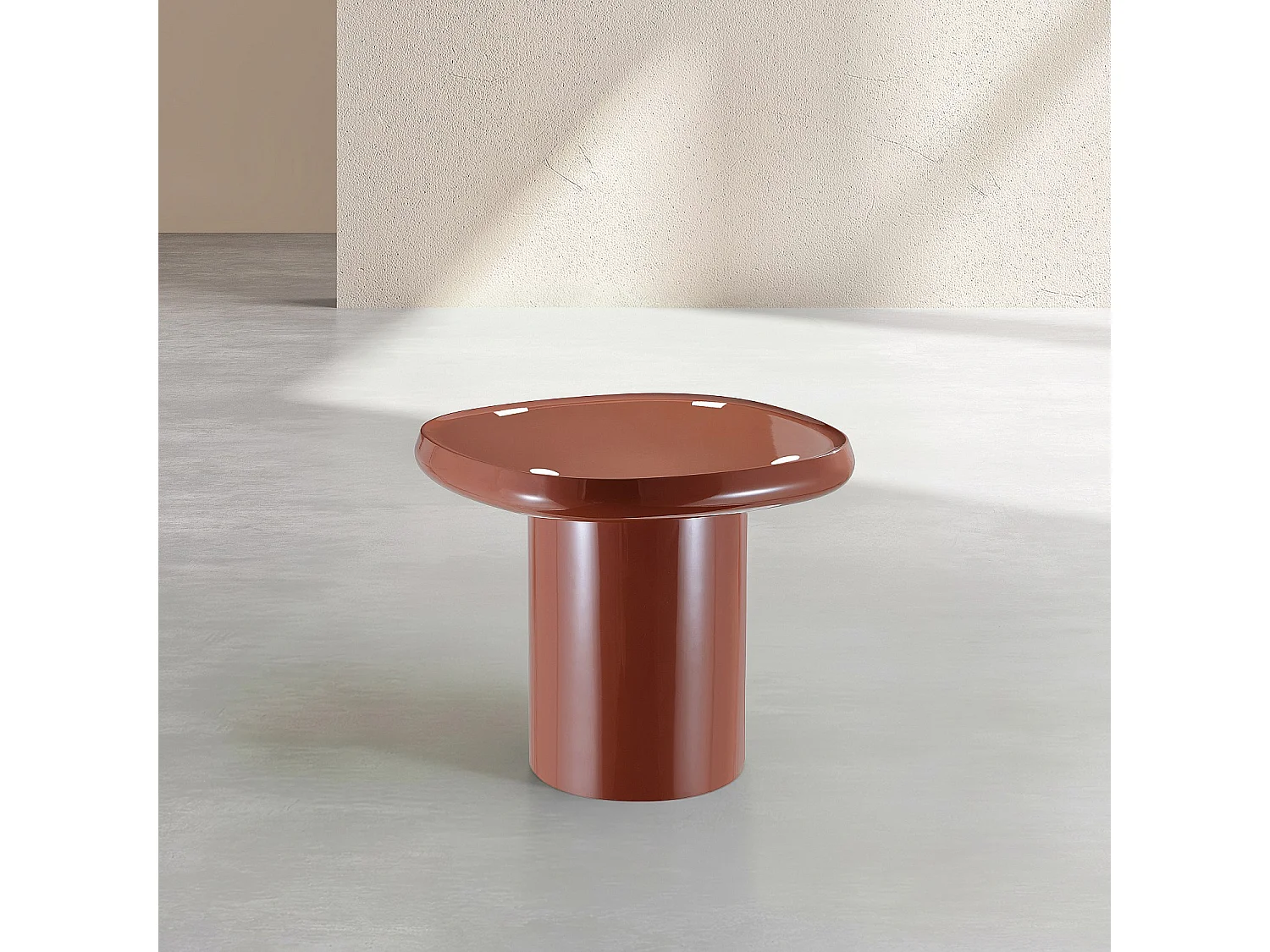 Habitat - Table d'appoint carrée laquée - Orange brique - Luna