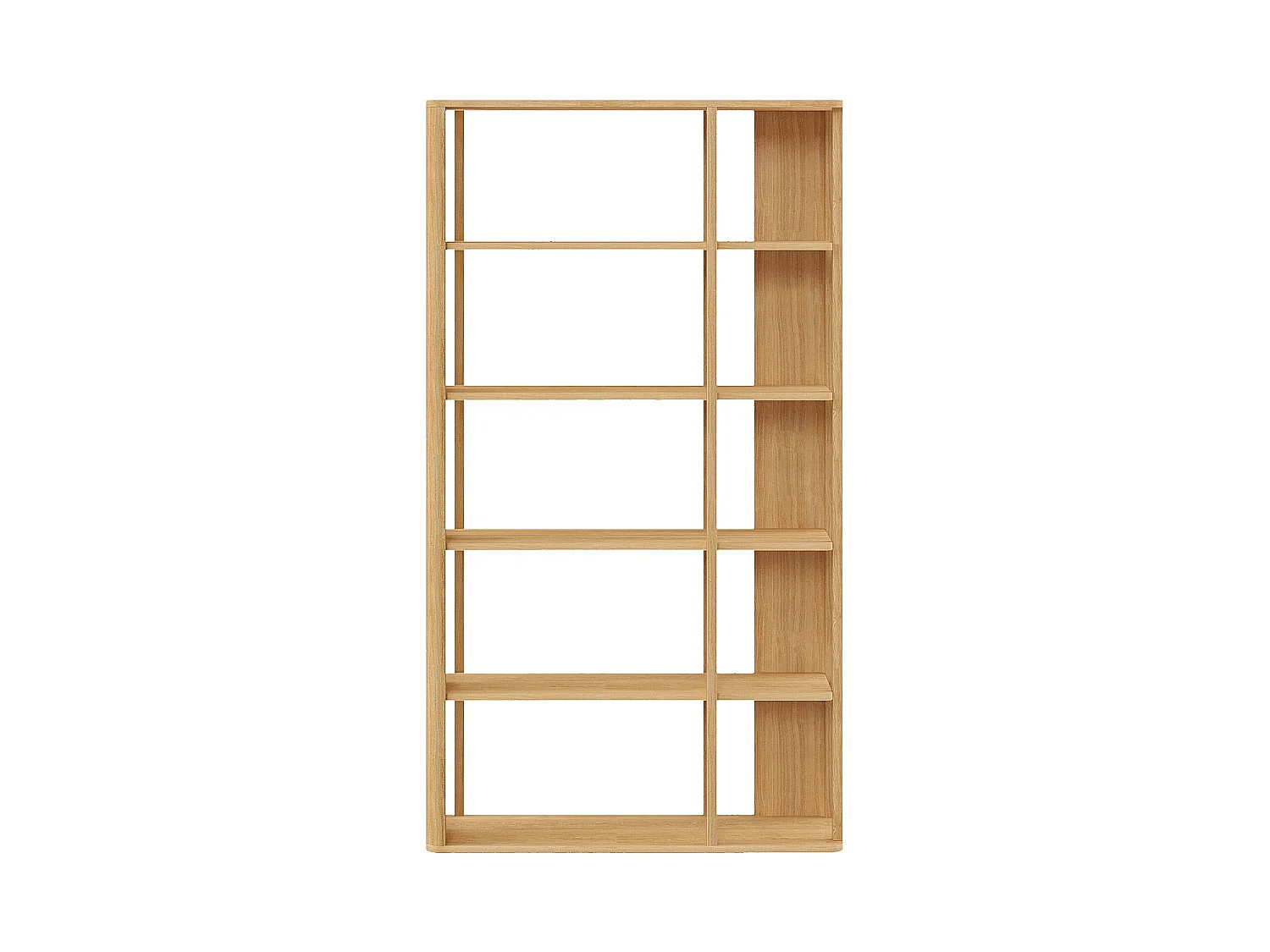 Habitat - Bibliothèque en bois massif plaqué chêne 100 x 180 cm - Naturel - Design by Hélèna Pille - Adele