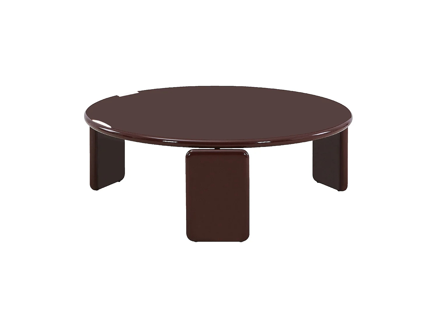 Habitat - Table basse ronde laquée - Bordeaux - Balma