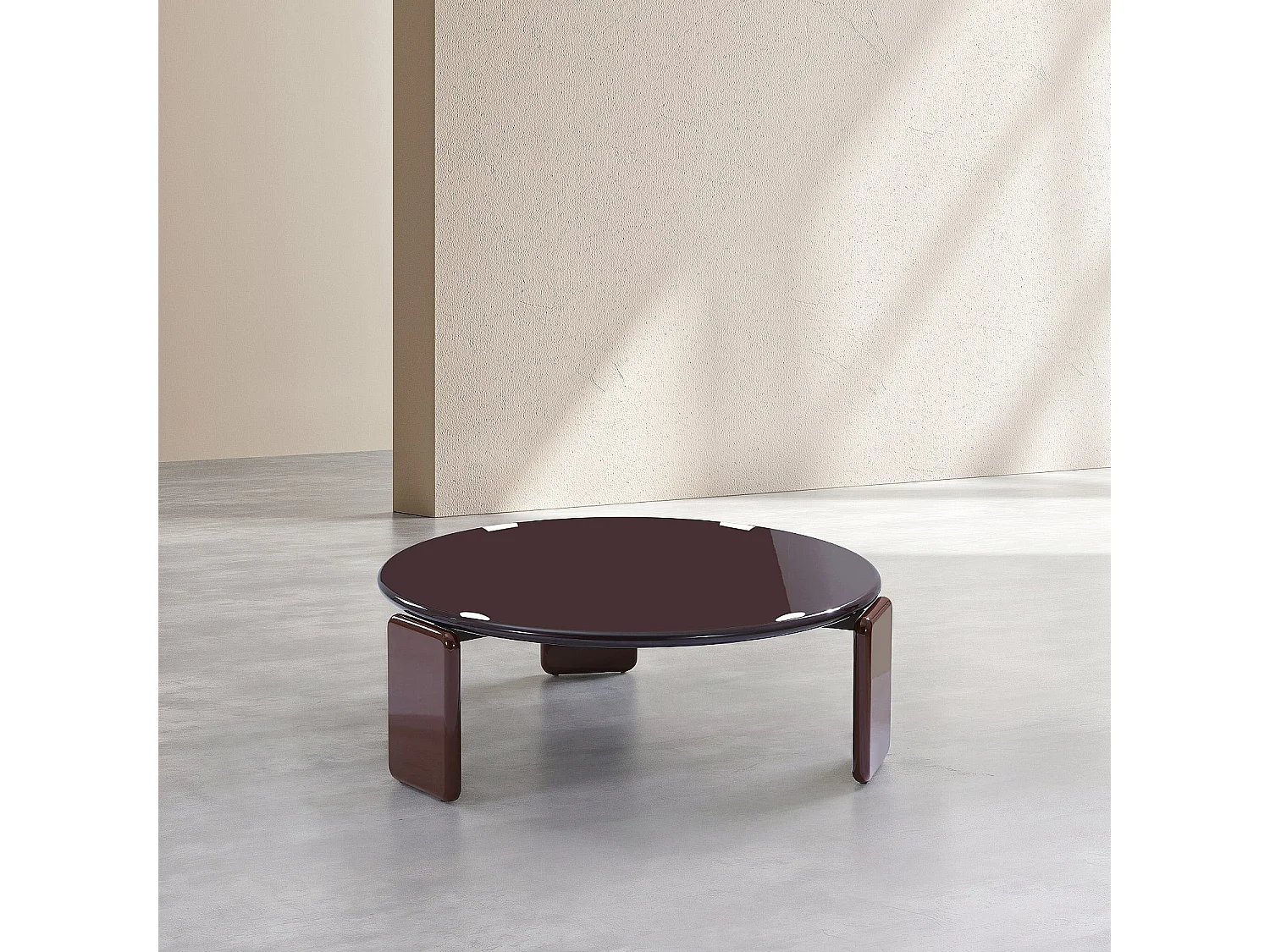Habitat - Table basse ronde laquée - Bordeaux - Balma