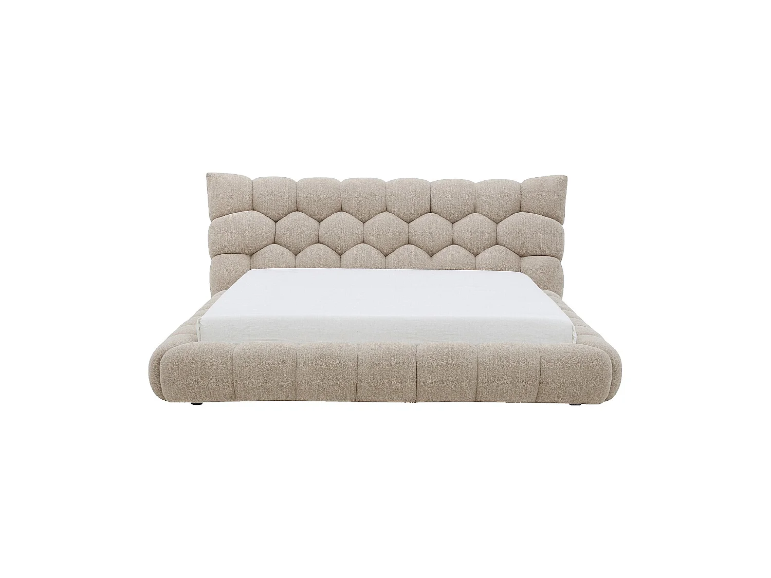Habitat - Lit 180 x 200 cm en tissu matelassé - Taupe - Cefalu