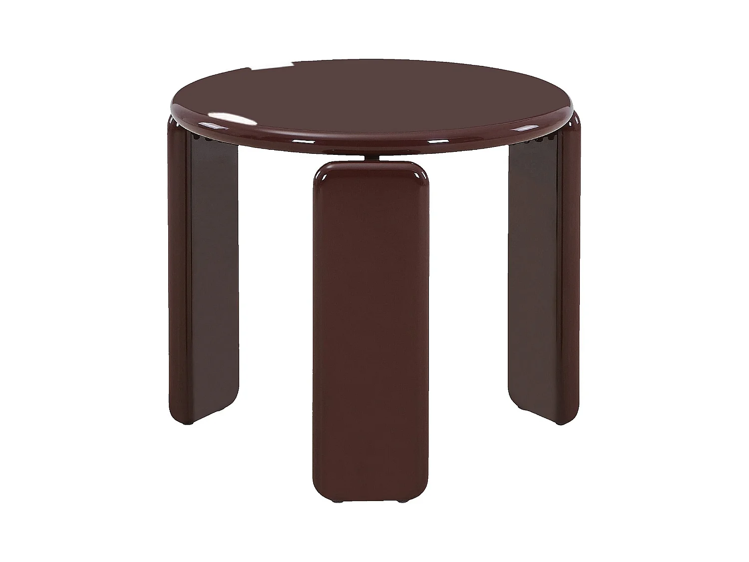Habitat - Table d'appoint ronde laquée - Bordeaux - Balma