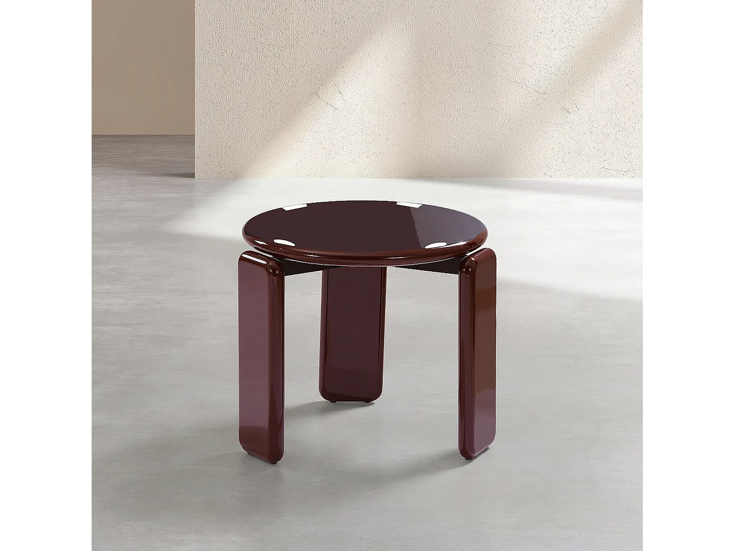 Habitat - Table d'appoint ronde laquée - Bordeaux - Balma