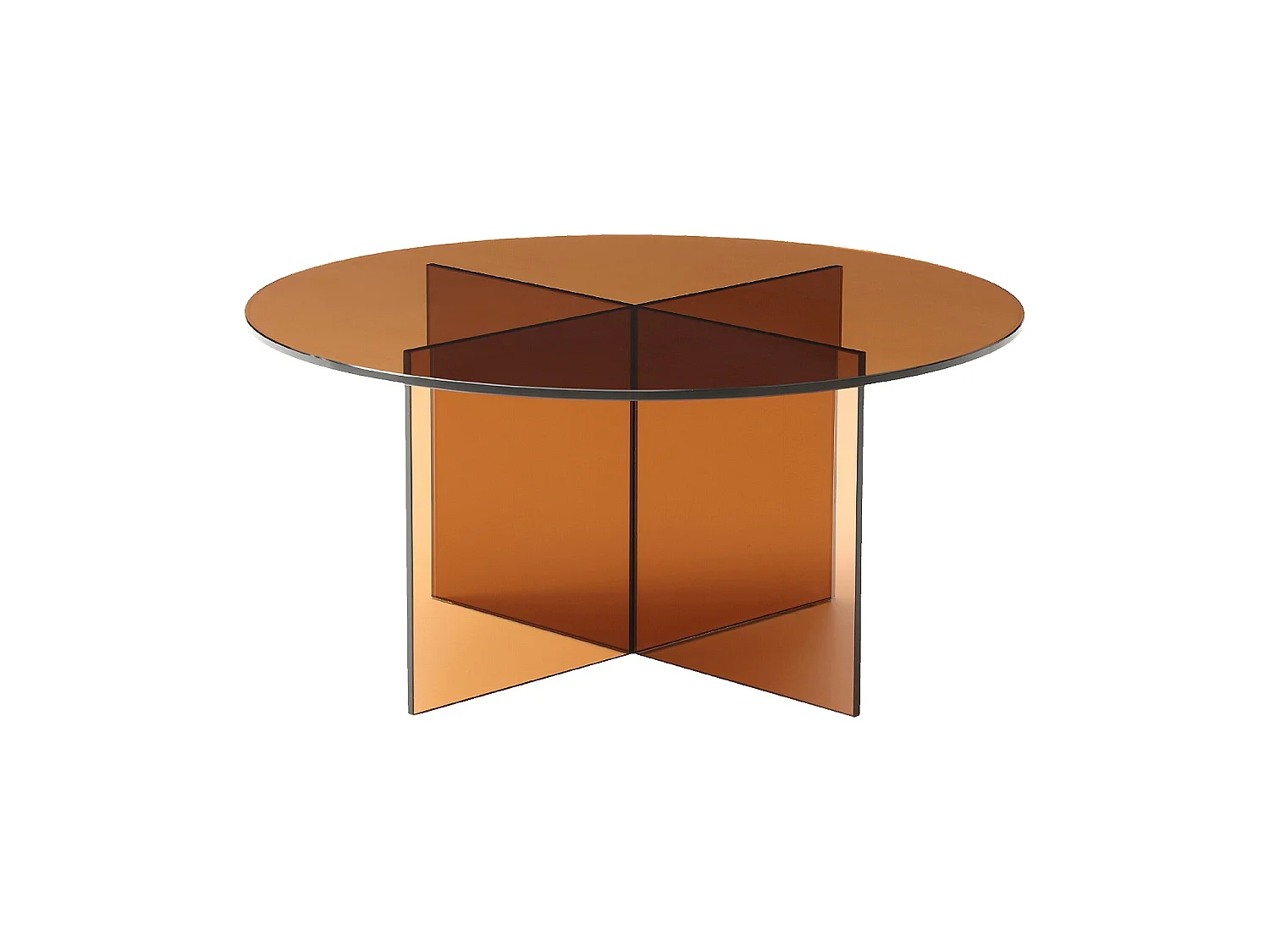 Habitat - Table basse ronde en verre trempé - Marron ambré - Design by Céline Mognon Fichet - Elory