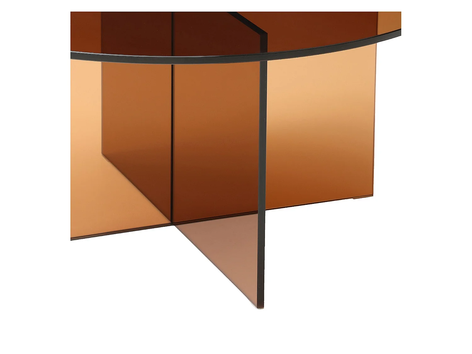 Habitat - Table basse ronde en verre trempé - Marron ambré - Design by Céline Mognon Fichet - Elory