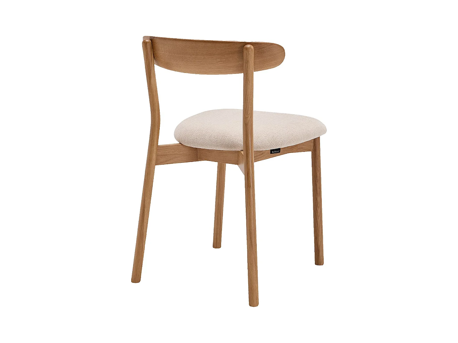 Habitat - Lot de 2 chaises en tissu texturé et chêne massif - Crème - Hayden