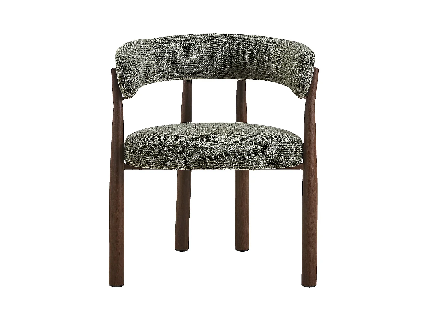 Habitat - Lot de 2 chaises en tissu et métal finition noyer avec accoudoirs - Vert sapin - Bryne