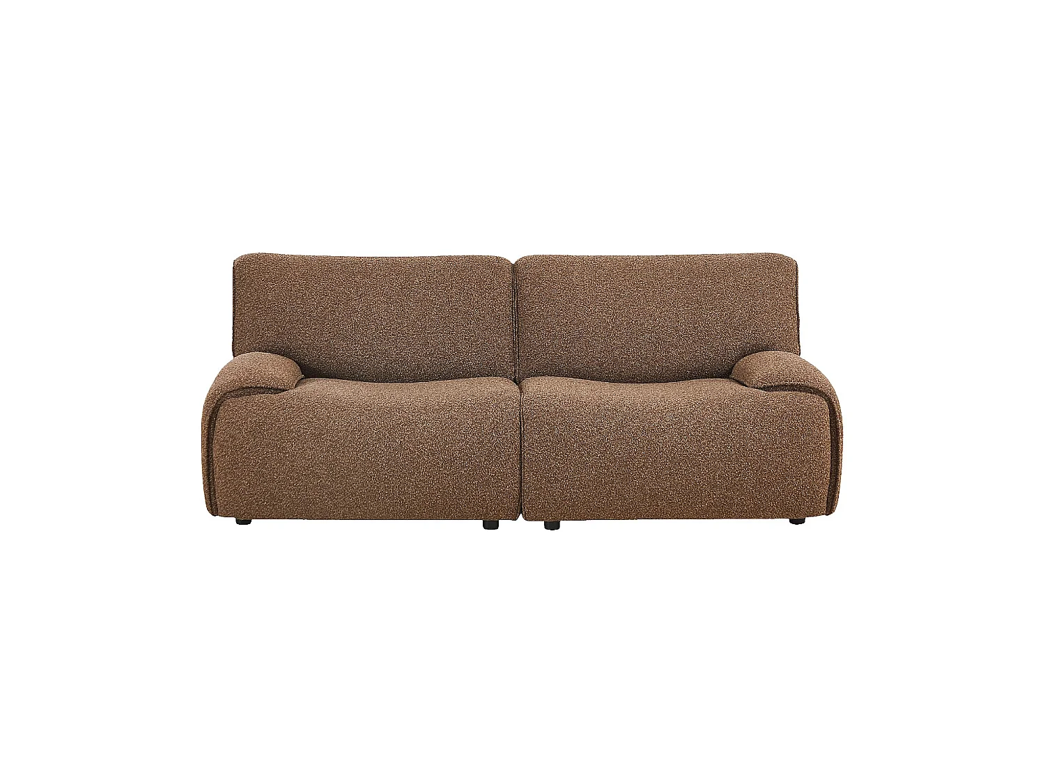Habitat - Canapé 2 places en tissu bouclette - Brun - Amael