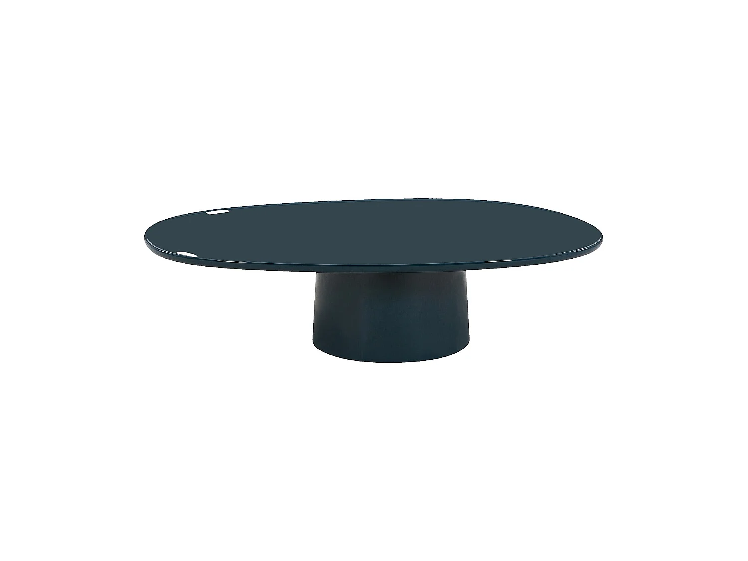 Habitat - Table basse organique laquée - Bleu canard - Theo