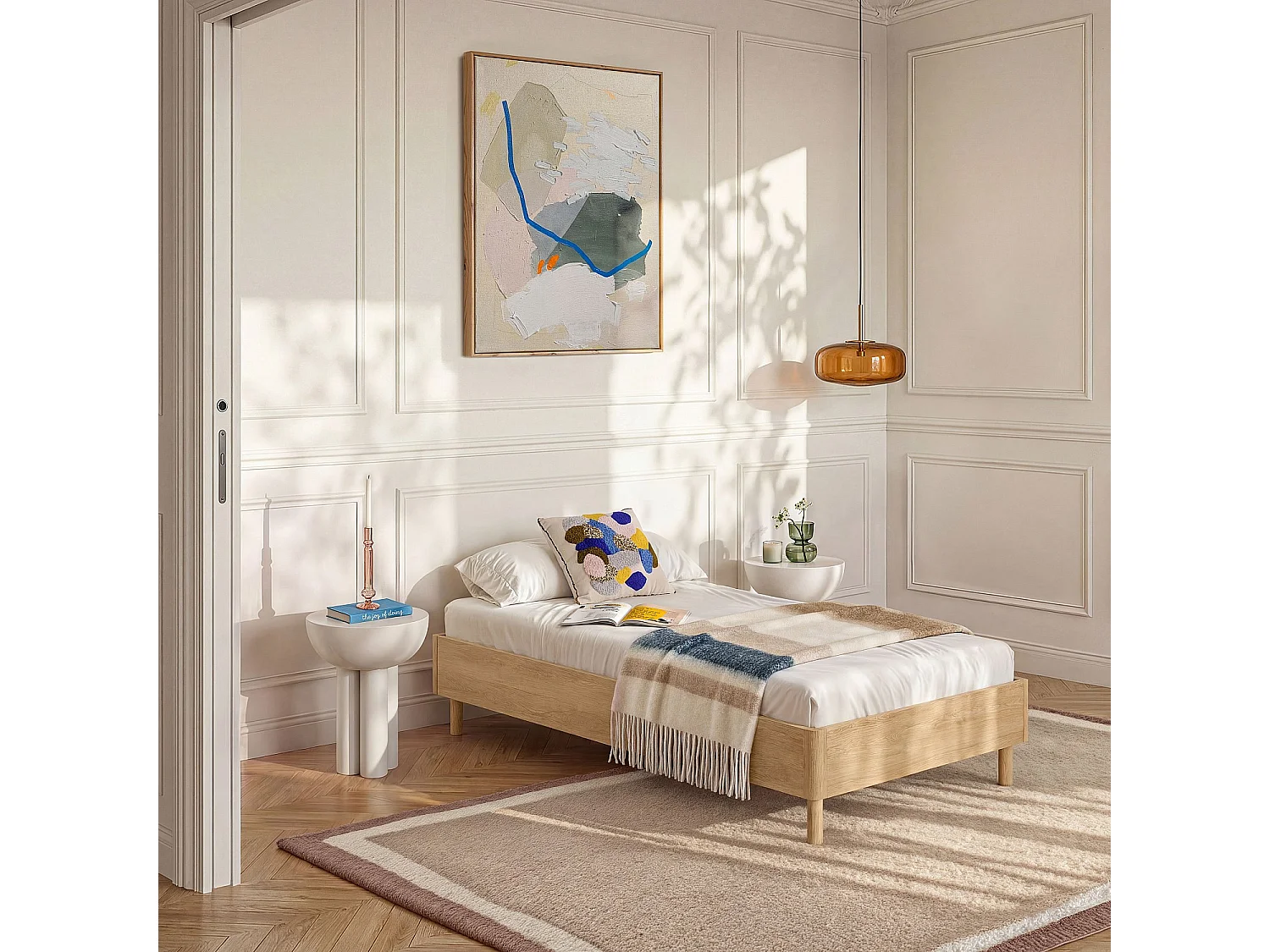 Habitat - Lit 90 x 200 cm en chêne - Naturel - Design by Hélèna Pille - Orson