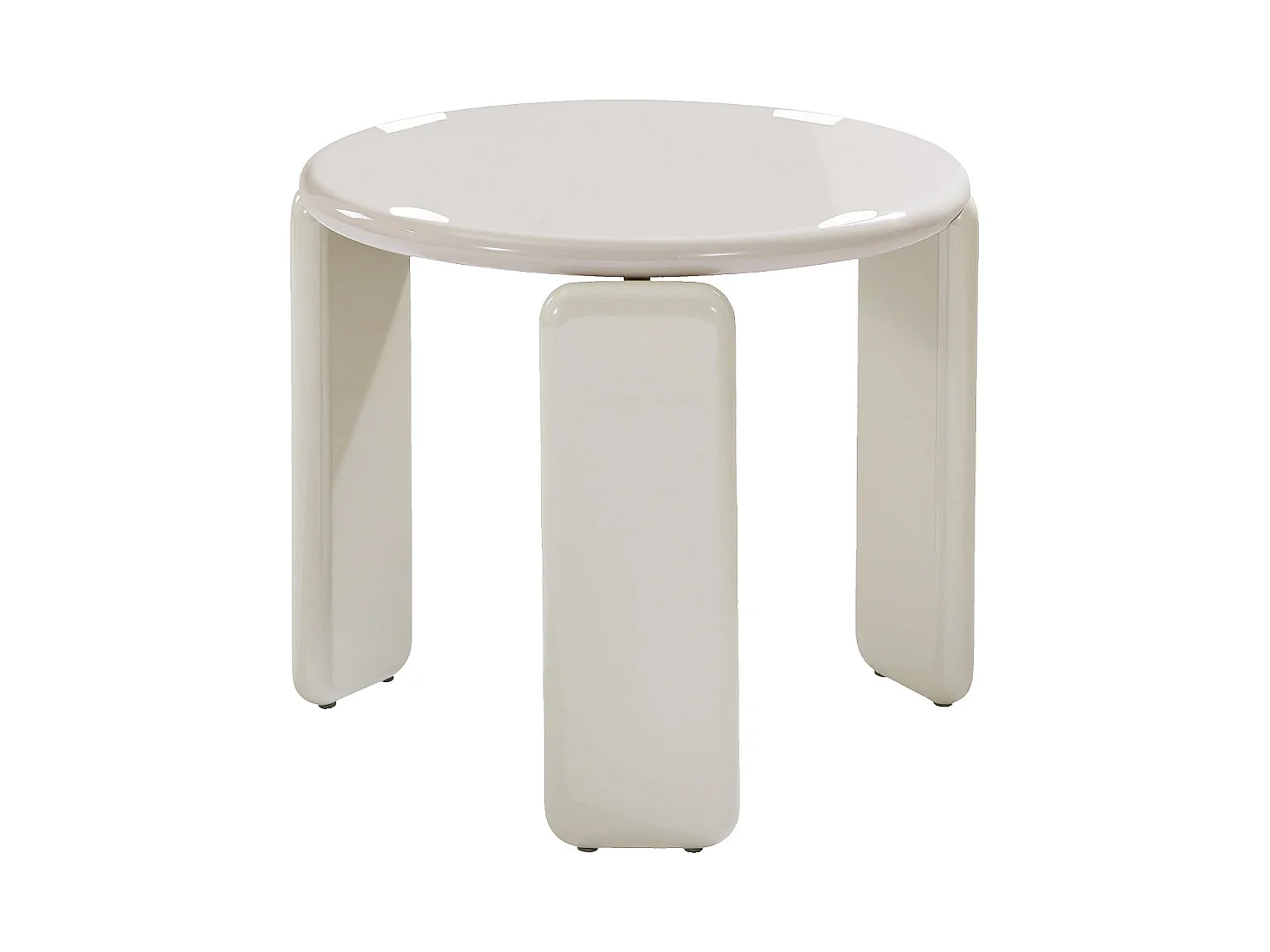 Habitat - Table d'appoint ronde laquée - Beige - Balma