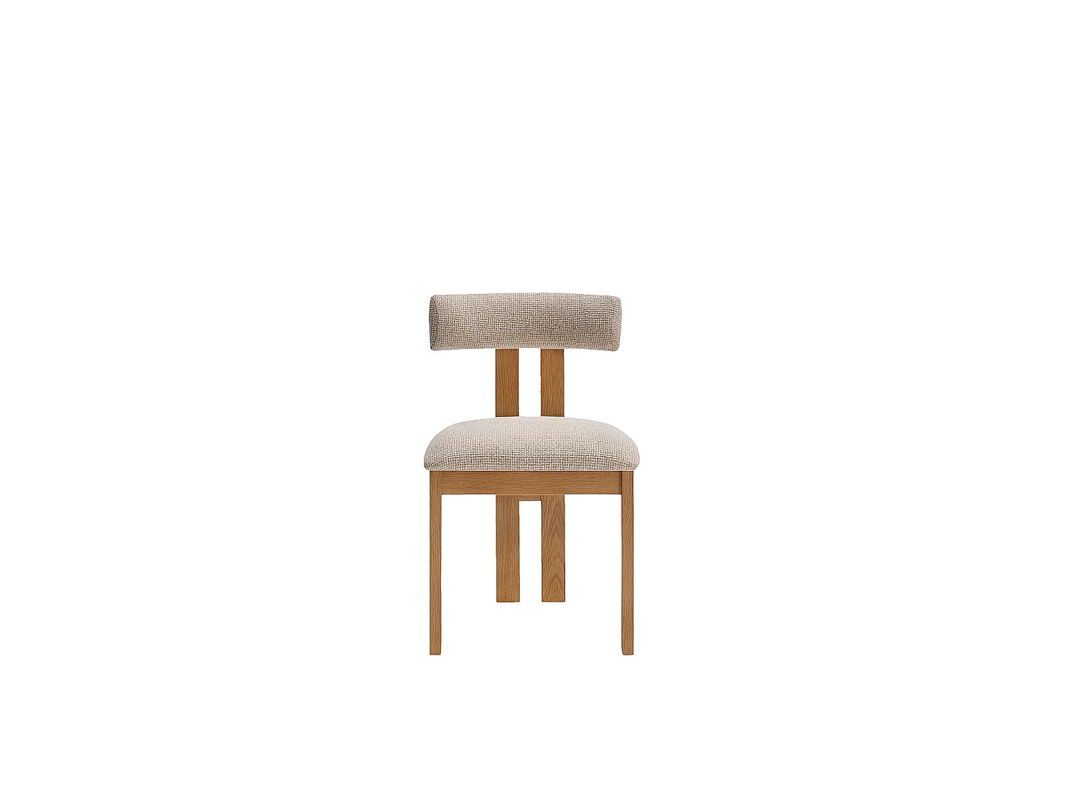 Habitat - Lot de 2 chaises en tissu texturé et chêne massif - Crème mélangé - Dalya