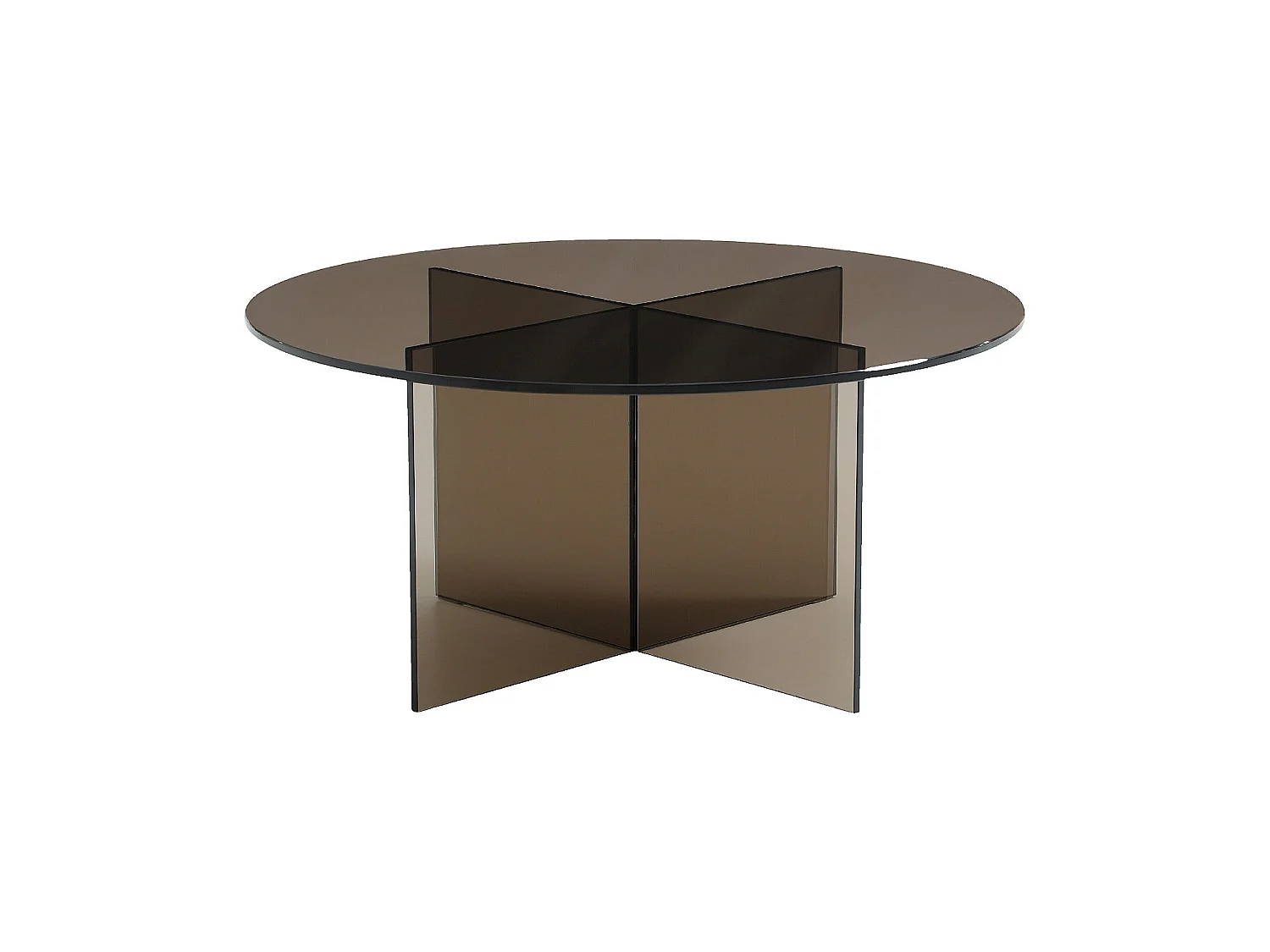 Habitat - Table basse ronde en verre trempé - Brun cendré - Design by Céline Mognon Fichet - Elory