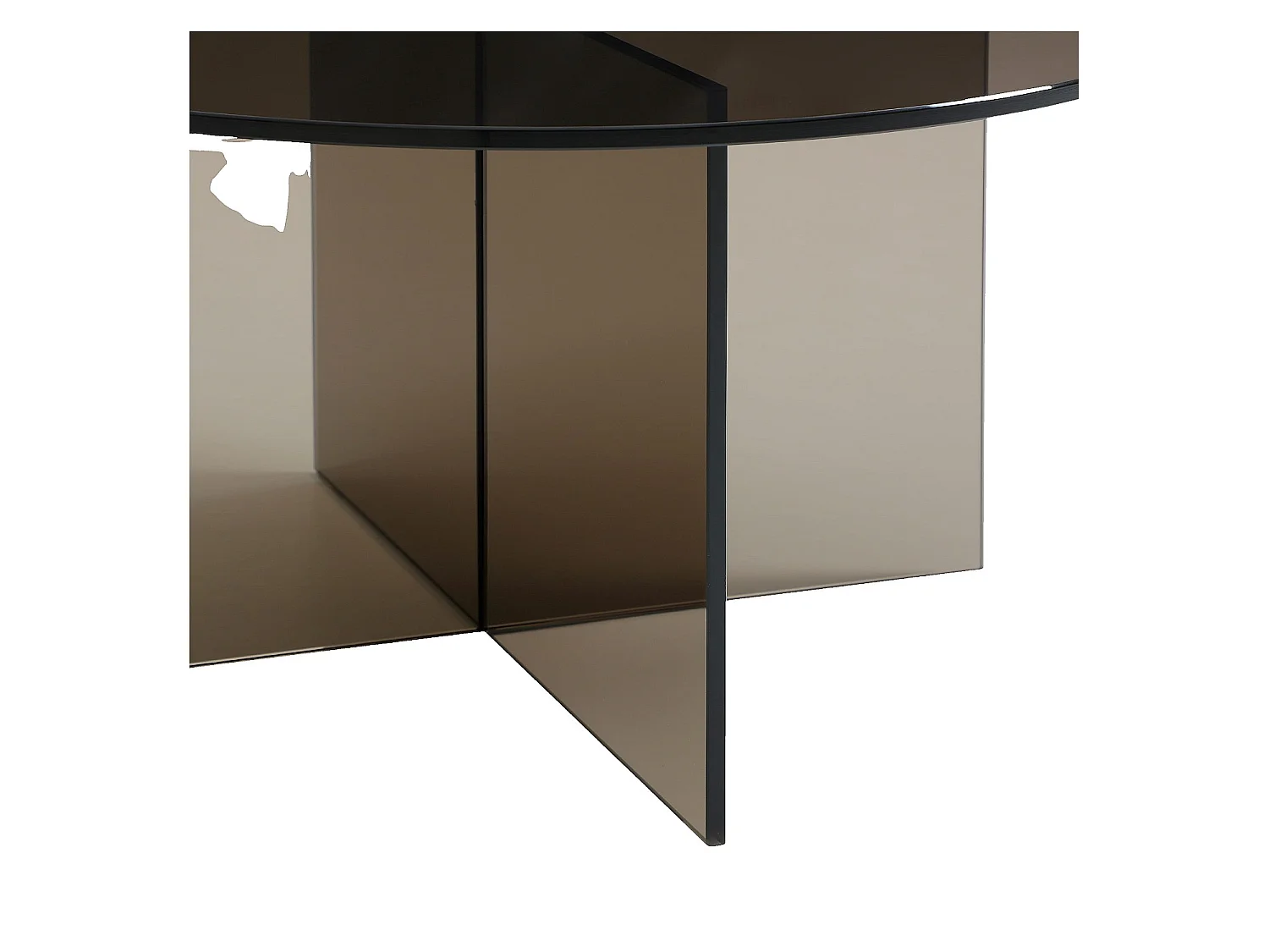 Habitat - Table basse ronde en verre trempé - Brun cendré - Design by Céline Mognon Fichet - Elory