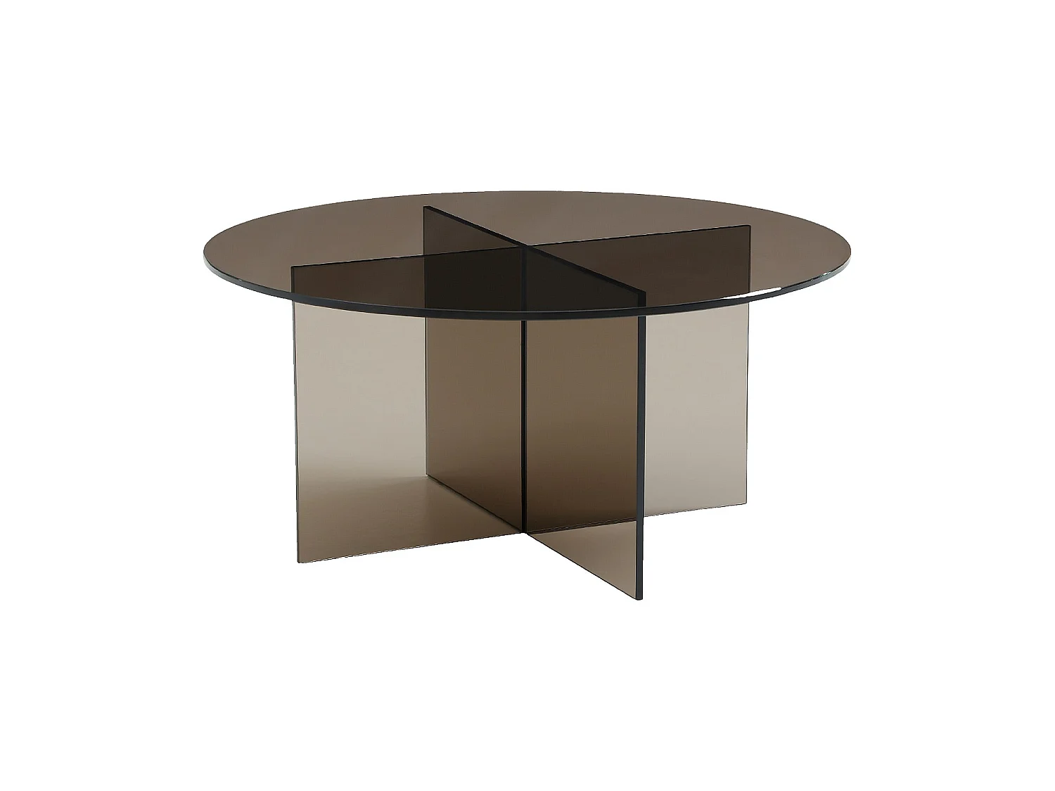 Habitat - Table basse ronde en verre trempé - Brun cendré - Design by Céline Mognon Fichet - Elory