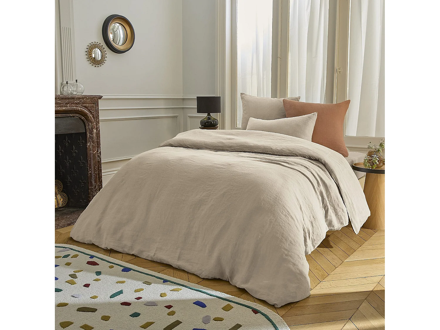 Habitat - Housse de couette en lin - 240 x 220 cm - Naturel - Brunel