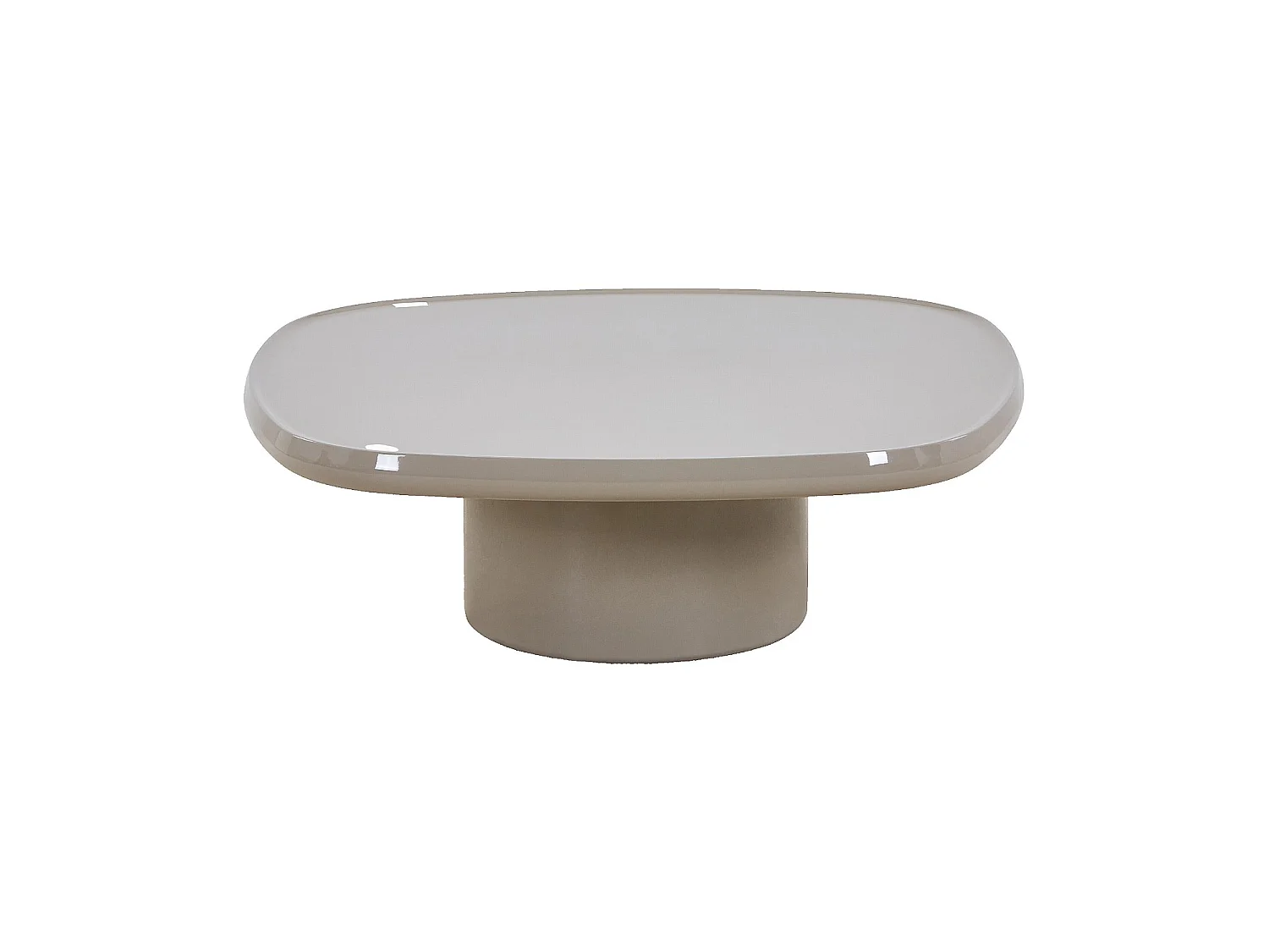 Habitat - Table basse carrée laquée - Taupe - Luna