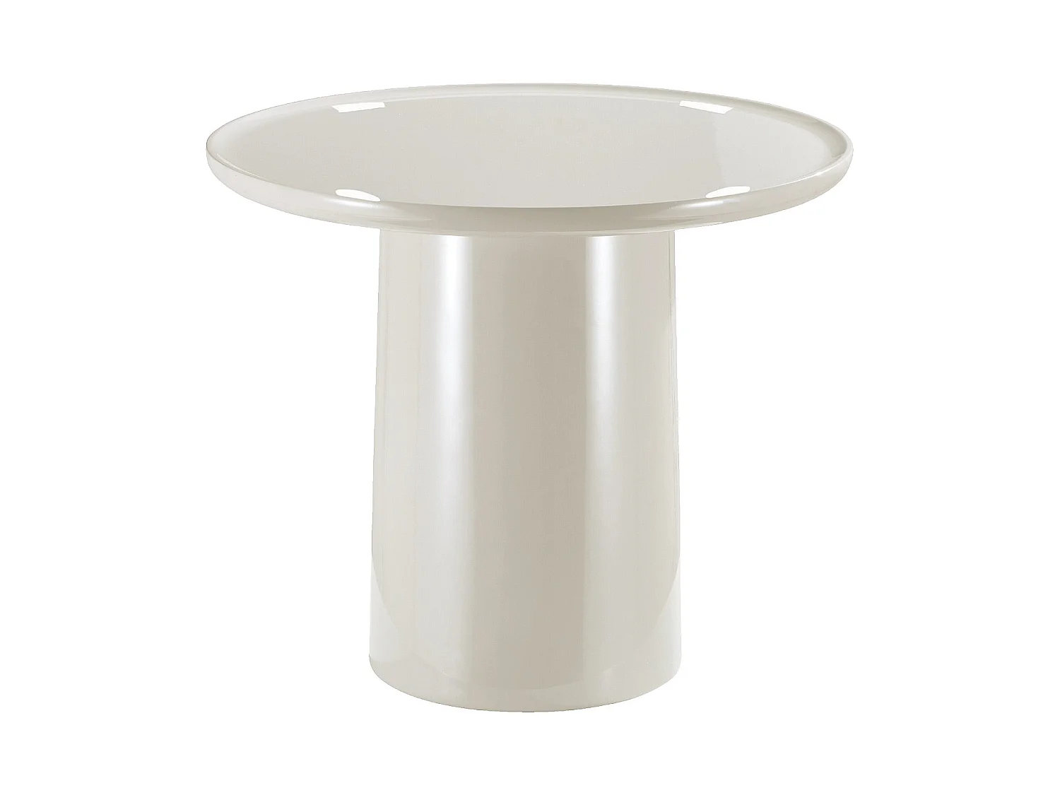 Habitat - Table d'appoint ronde laquée - Beige - Theo